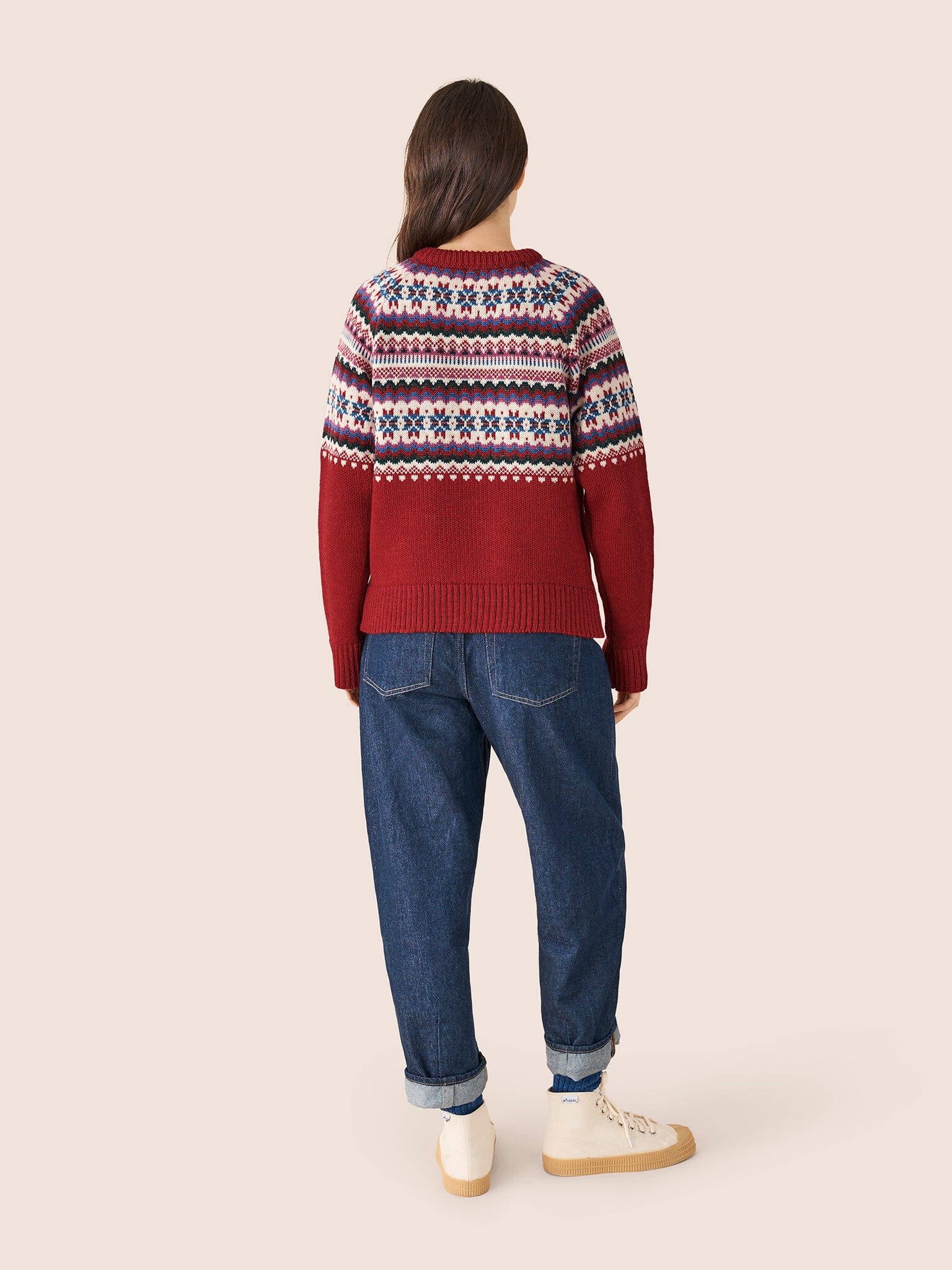 Blair Made in England Wool Fair Isle Sweater in Red