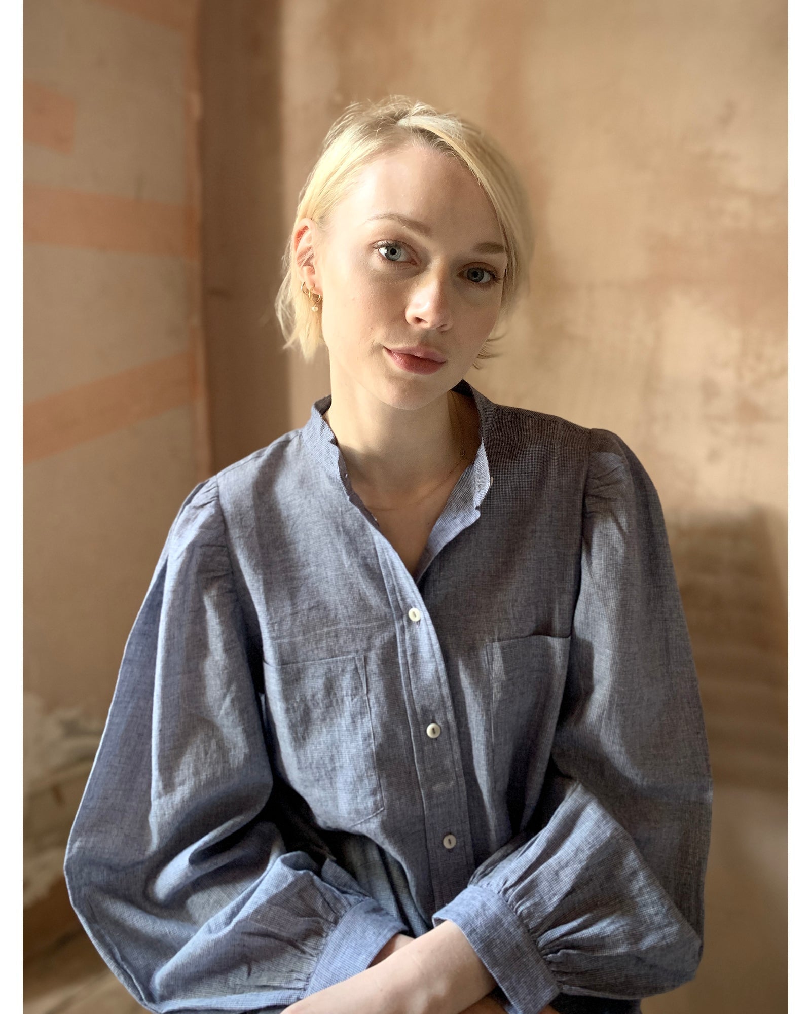 ingrid blouse | oxford blue