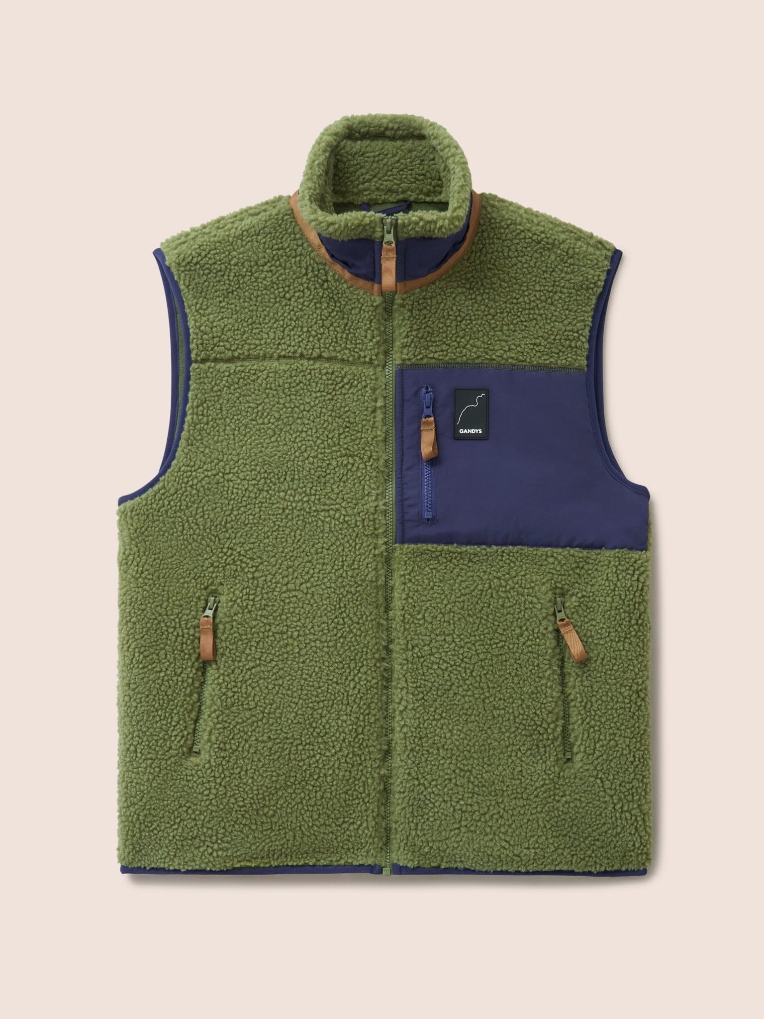 Boston Recycled Fleece Gilet in Green