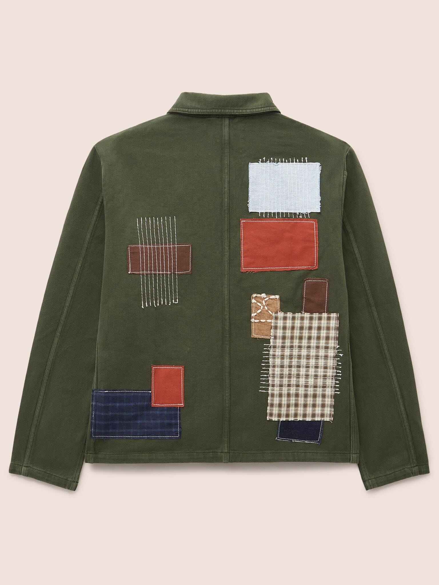 Brecon Cotton Patched Chore Jacket in Green