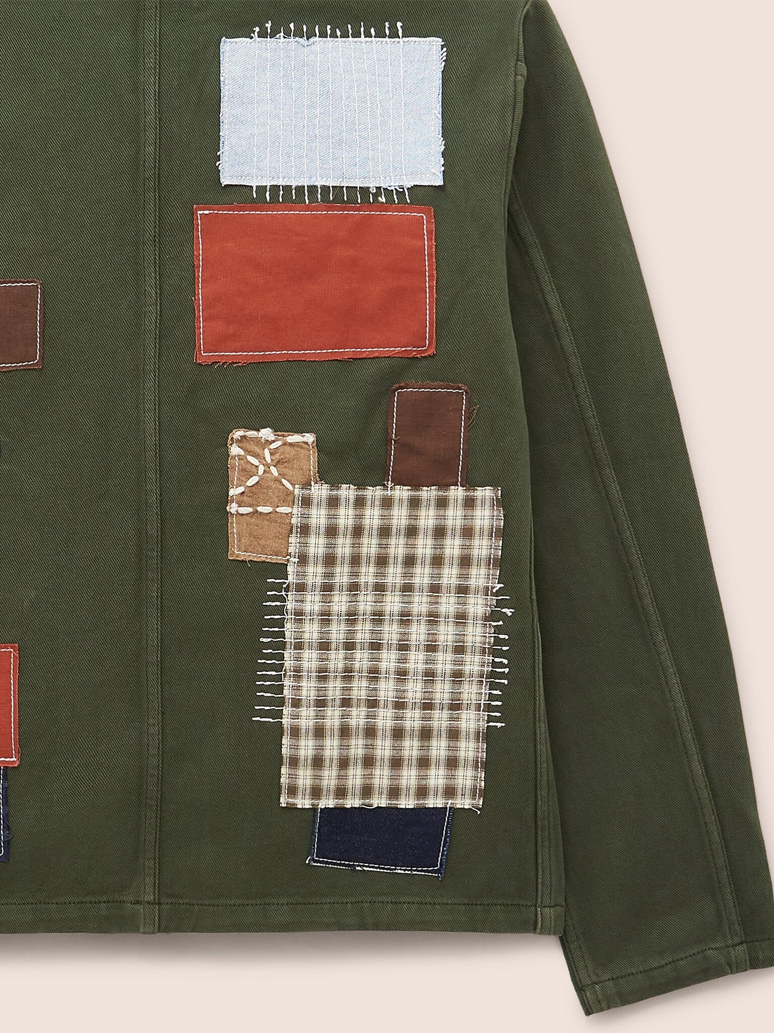 Brecon Cotton Patched Chore Jacket in Green