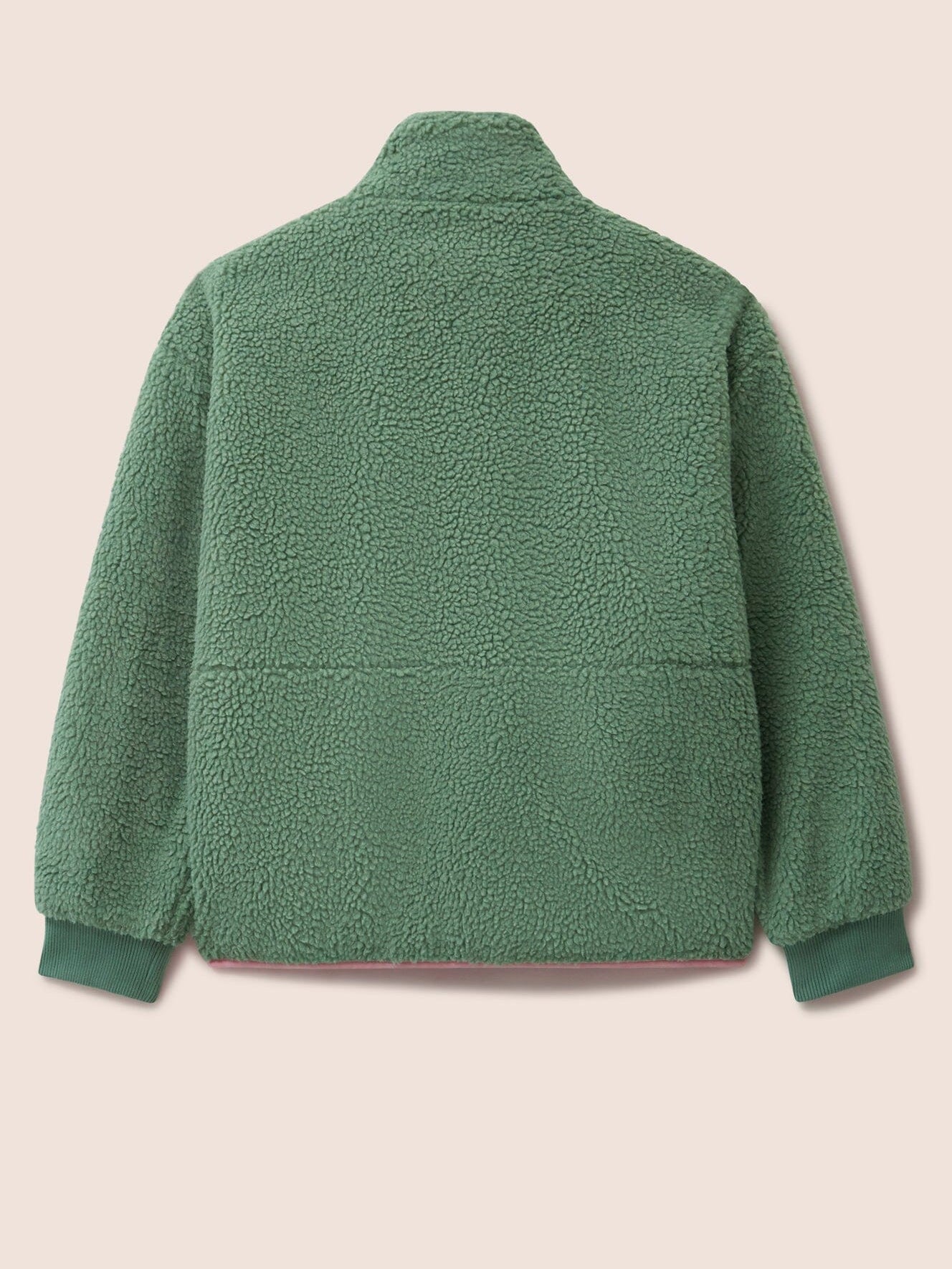 Brooklyn Recycled Fleece Zip Front Jacket in Khaki