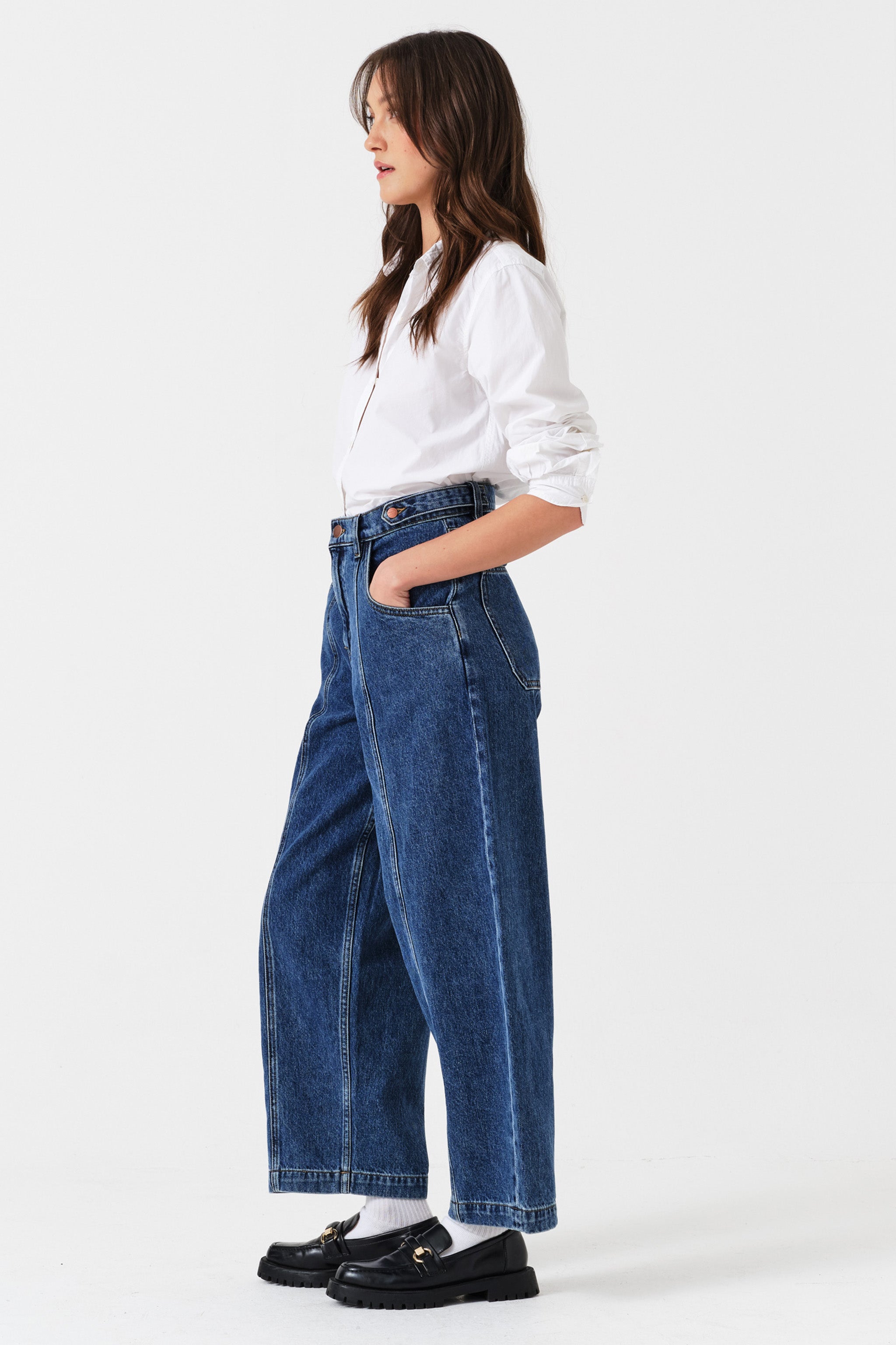 Cami Wide Barrel Leg Jean in Phoenix