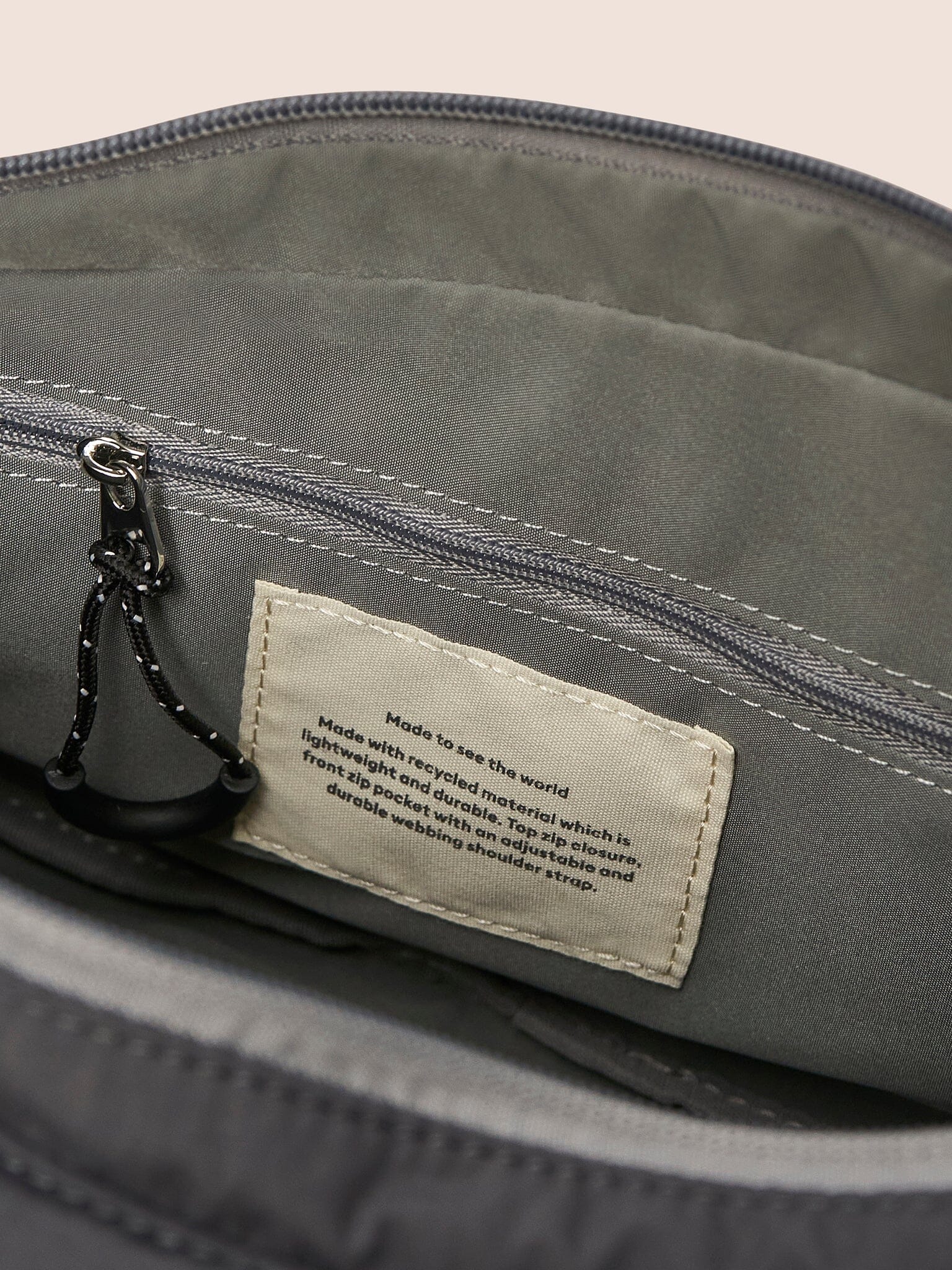 Ecuador Recycled Fabric Sling Bag Charcoal