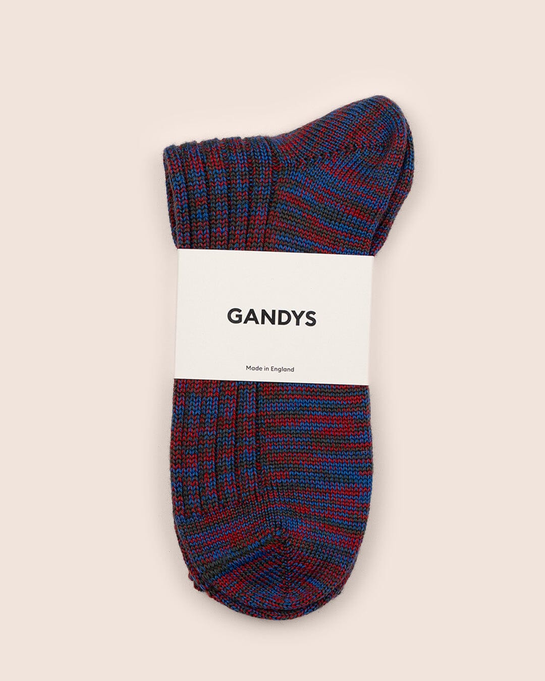 Clayton Made in England Wool Socks in Green/Red Mix