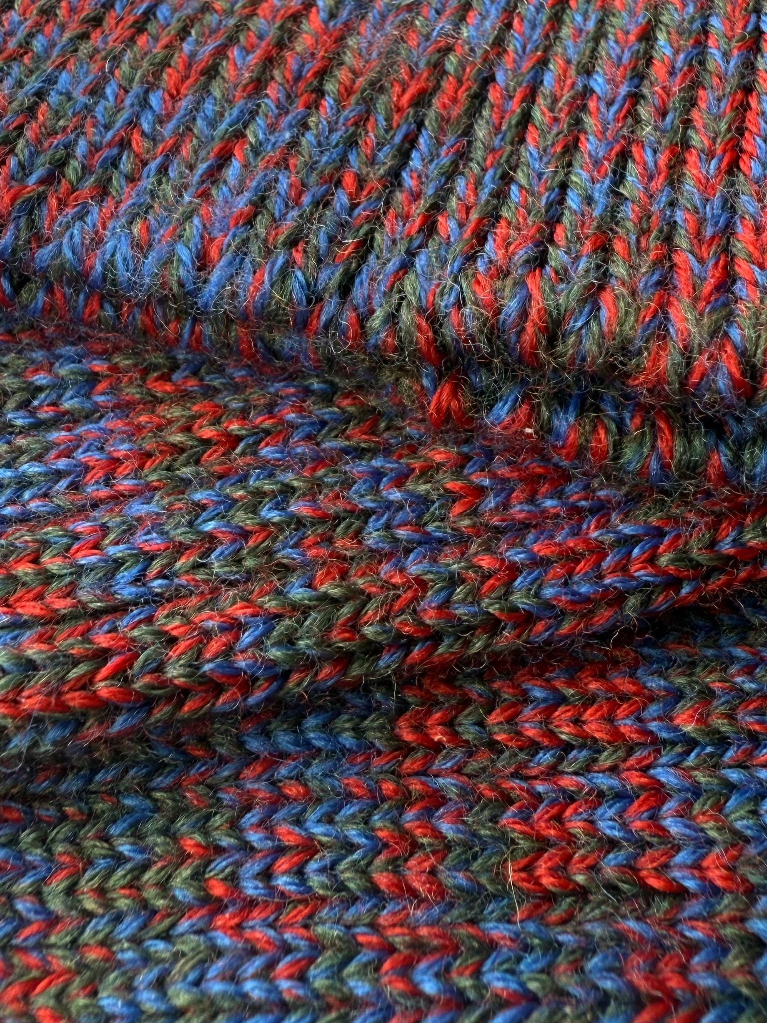 Clayton Made in England Wool Socks in Green/Red Mix