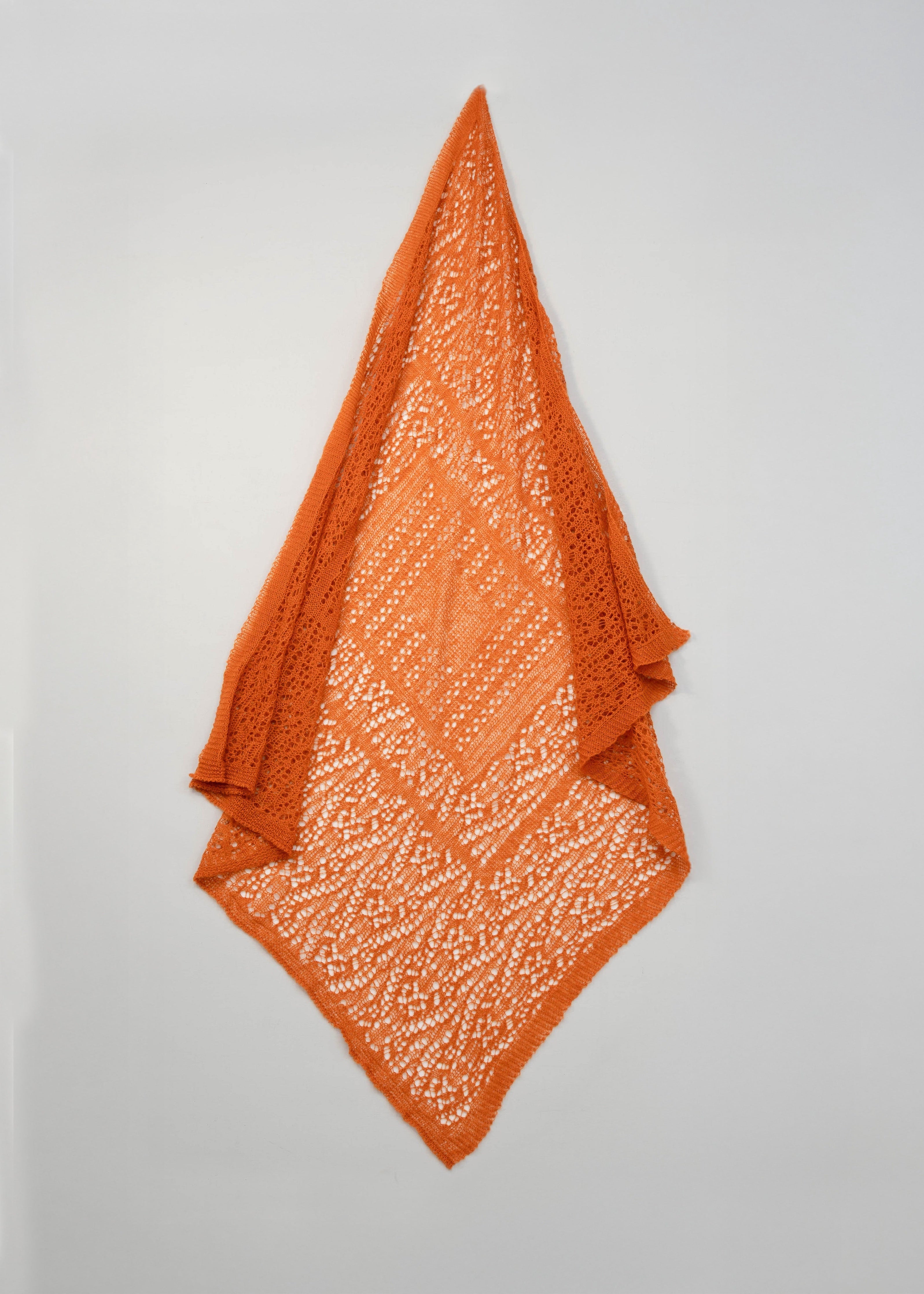 The Laura Pointelle Merino Cashmere Silk Scarf in Tangerine