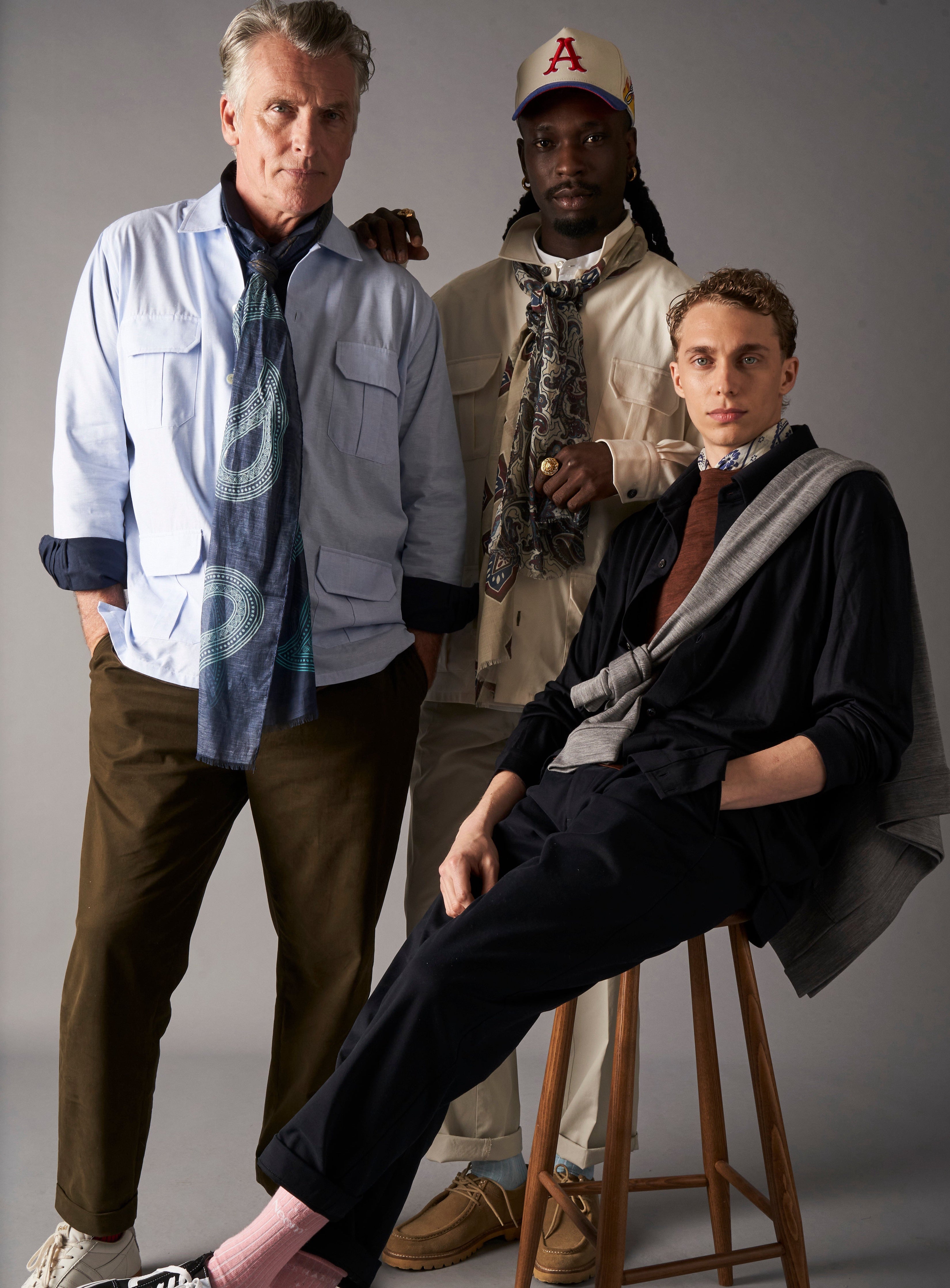 Cotton & Cashmere Wool Deep Navy Neck Scarf