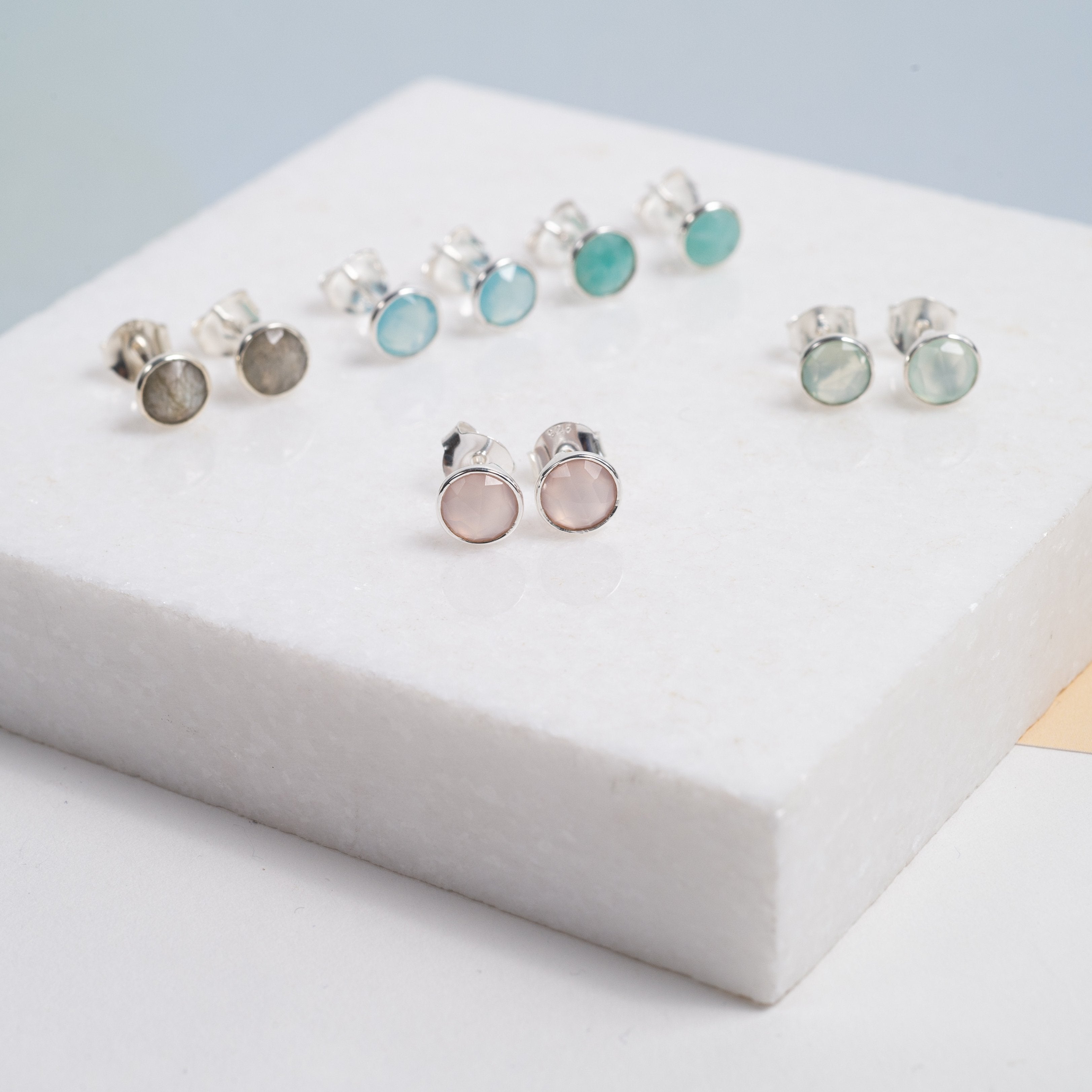 Savanne Sterling Silver & Amazonite Stud Earrings