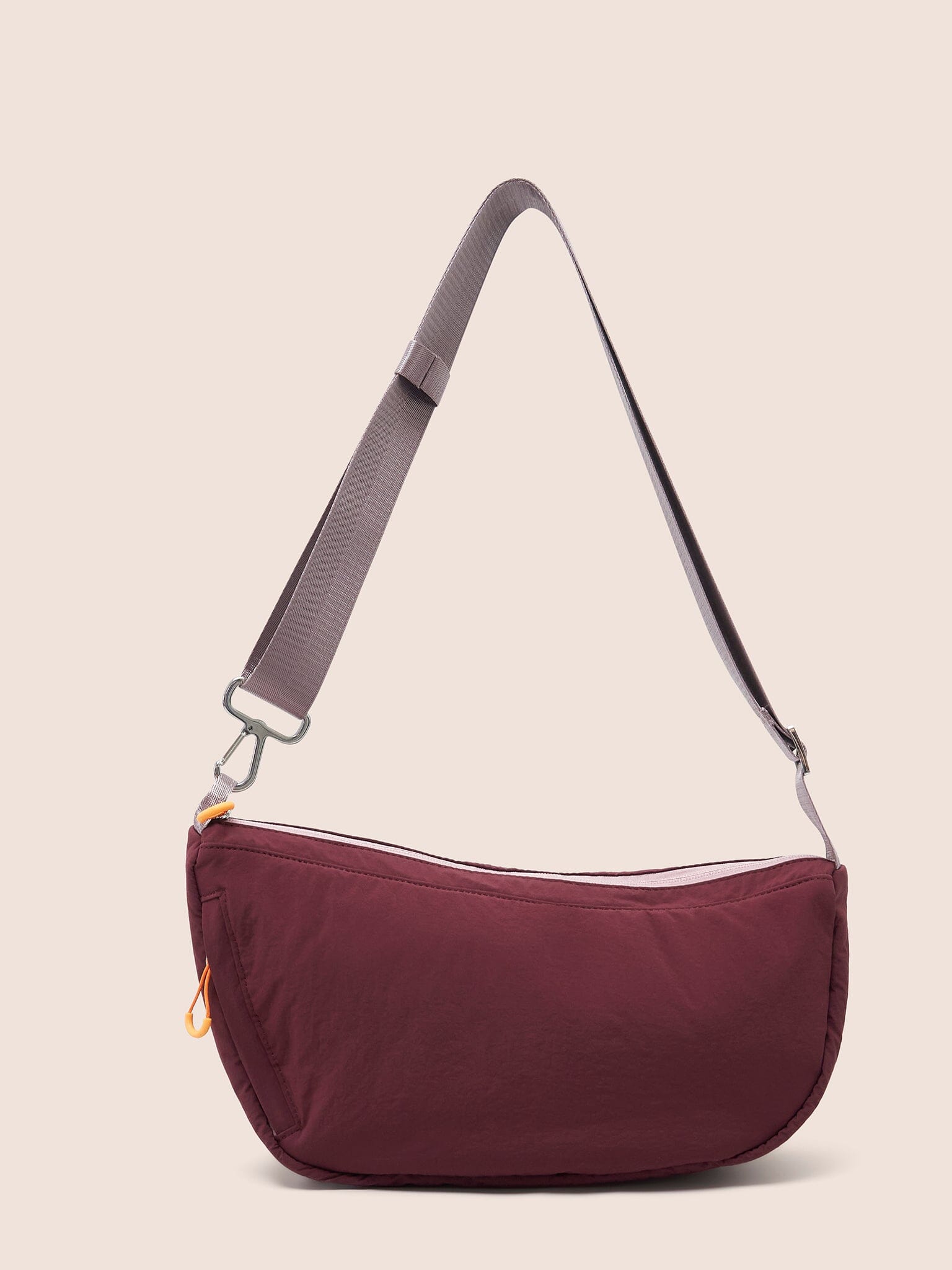 Ecuador Recycled Nylon Sling Bag in Burgundy