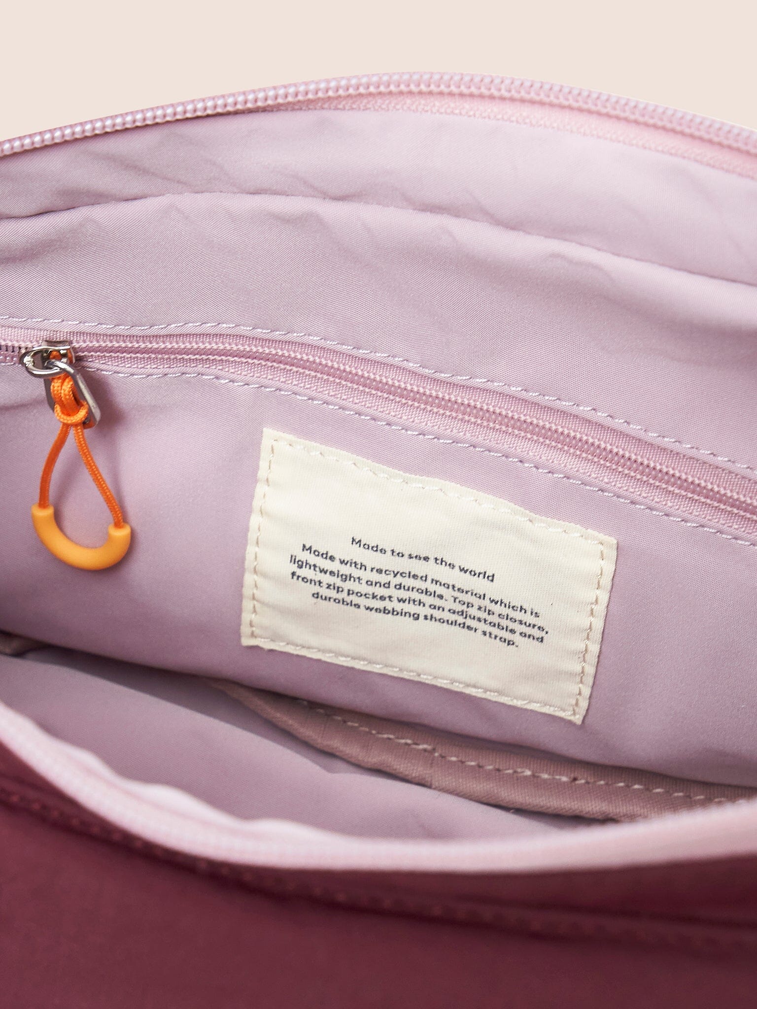 Ecuador Recycled Nylon Sling Bag in Burgundy