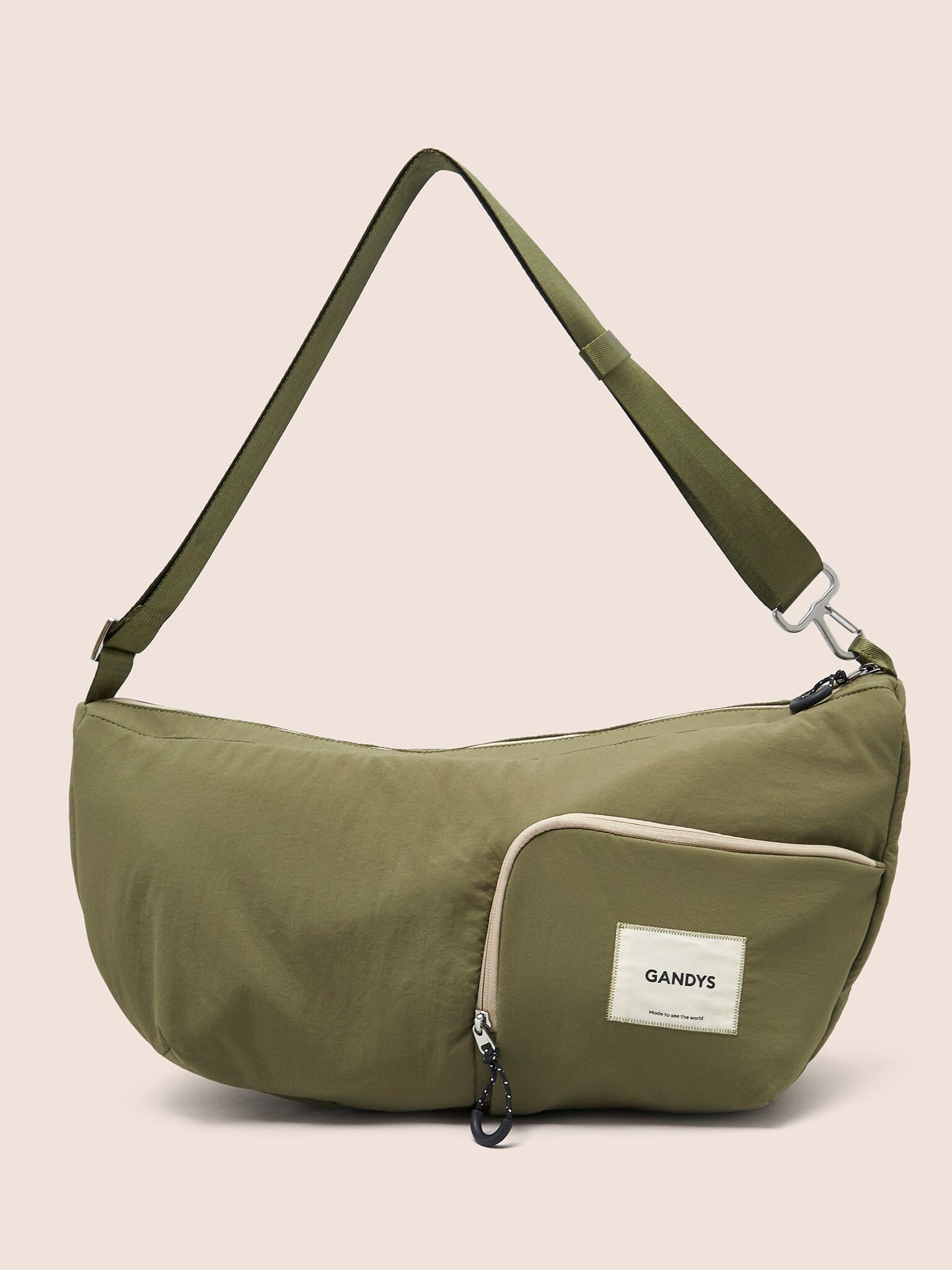 Ecuador XL Recycled Nylon Lightweight Sling Bag in Khaki