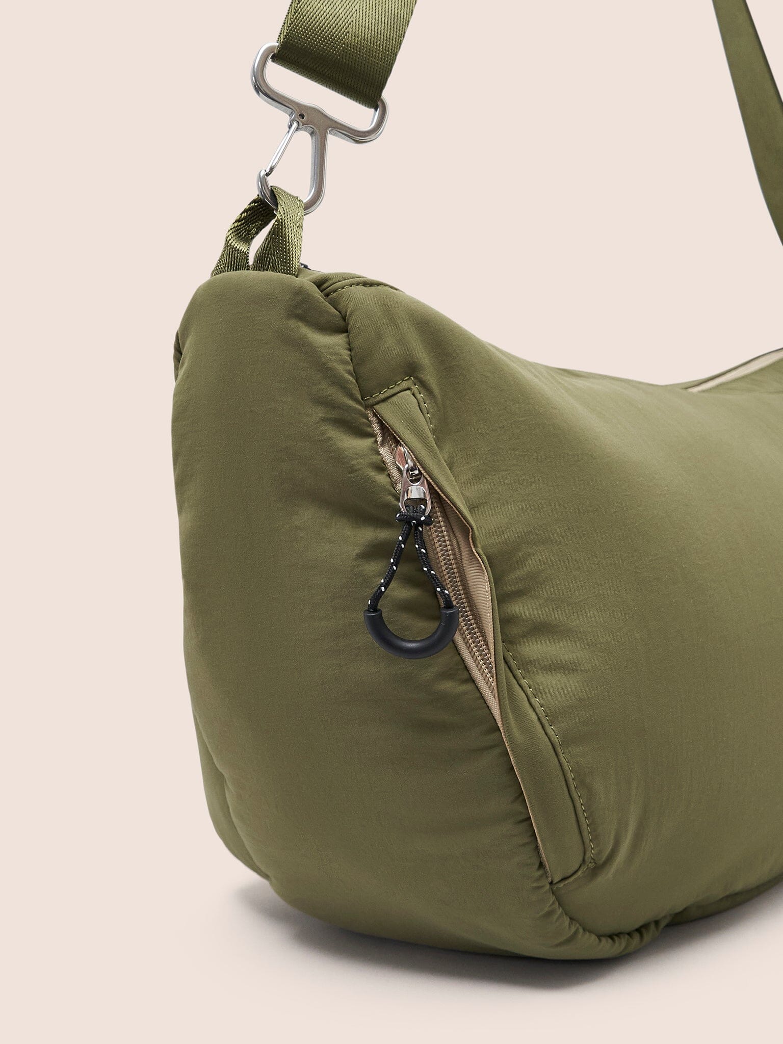 Ecuador XL Recycled Nylon Lightweight Sling Bag in Khaki