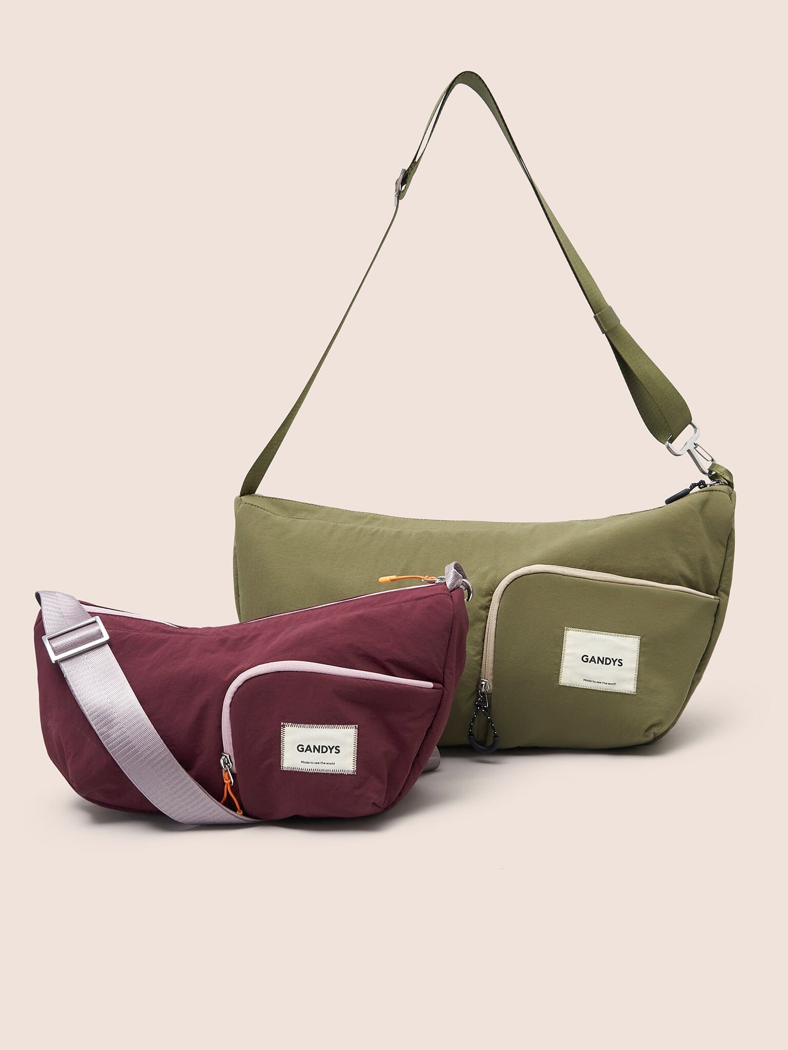 Ecuador XL Recycled Nylon Lightweight Sling Bag in Khaki
