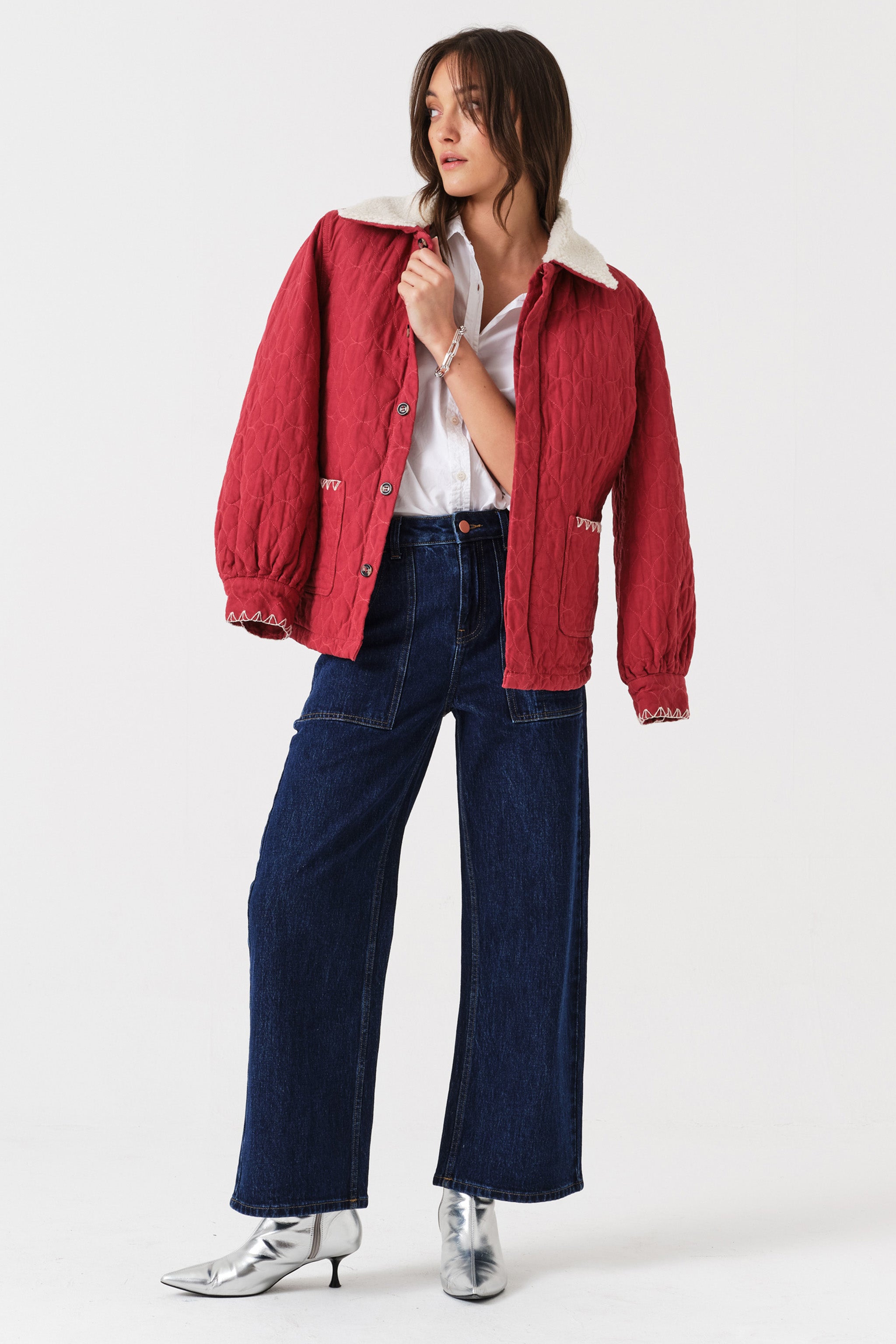 Eden Cropped Wide Leg Jean in Americana