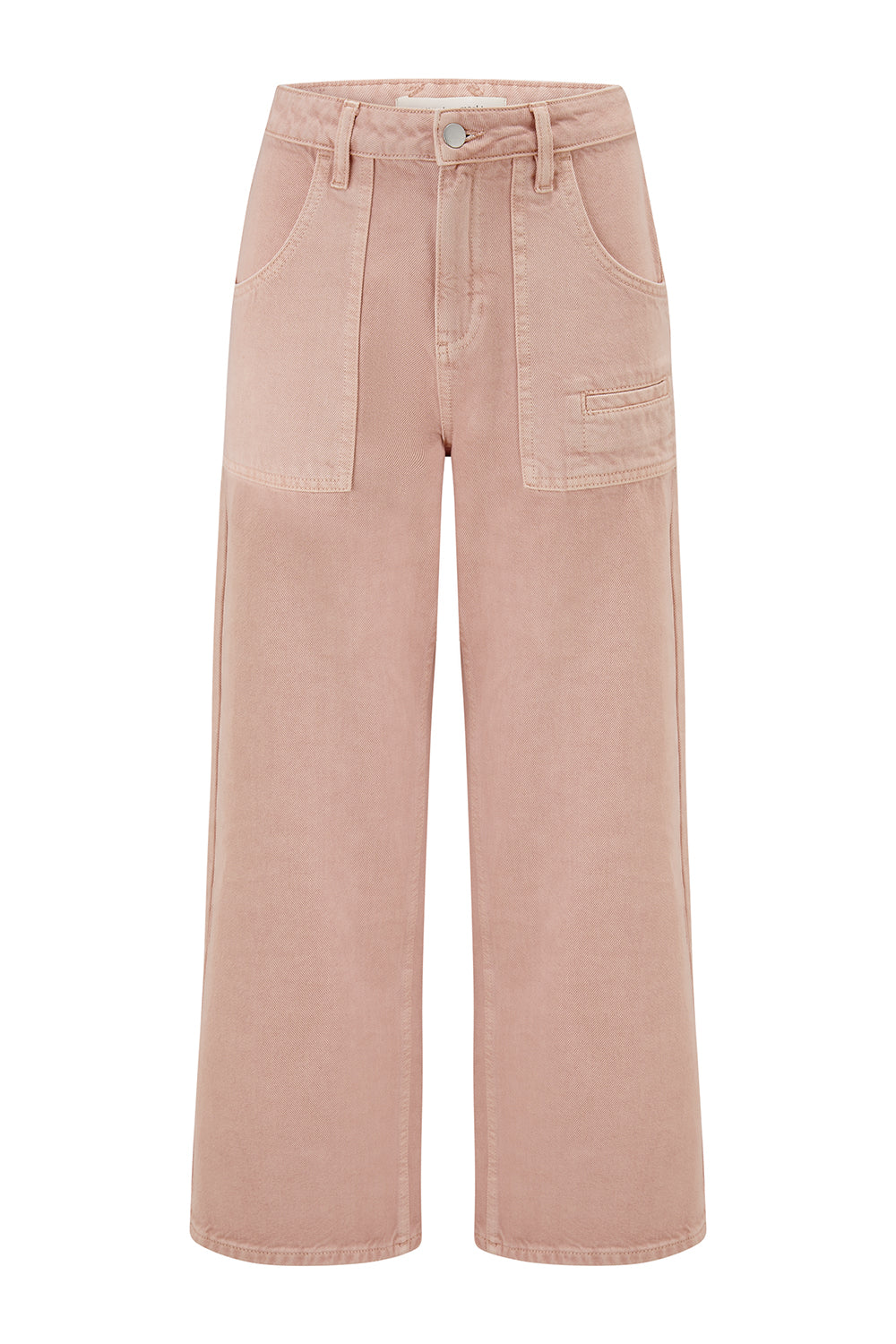 Eden Cropped Wide Leg Jean in Peony Pink