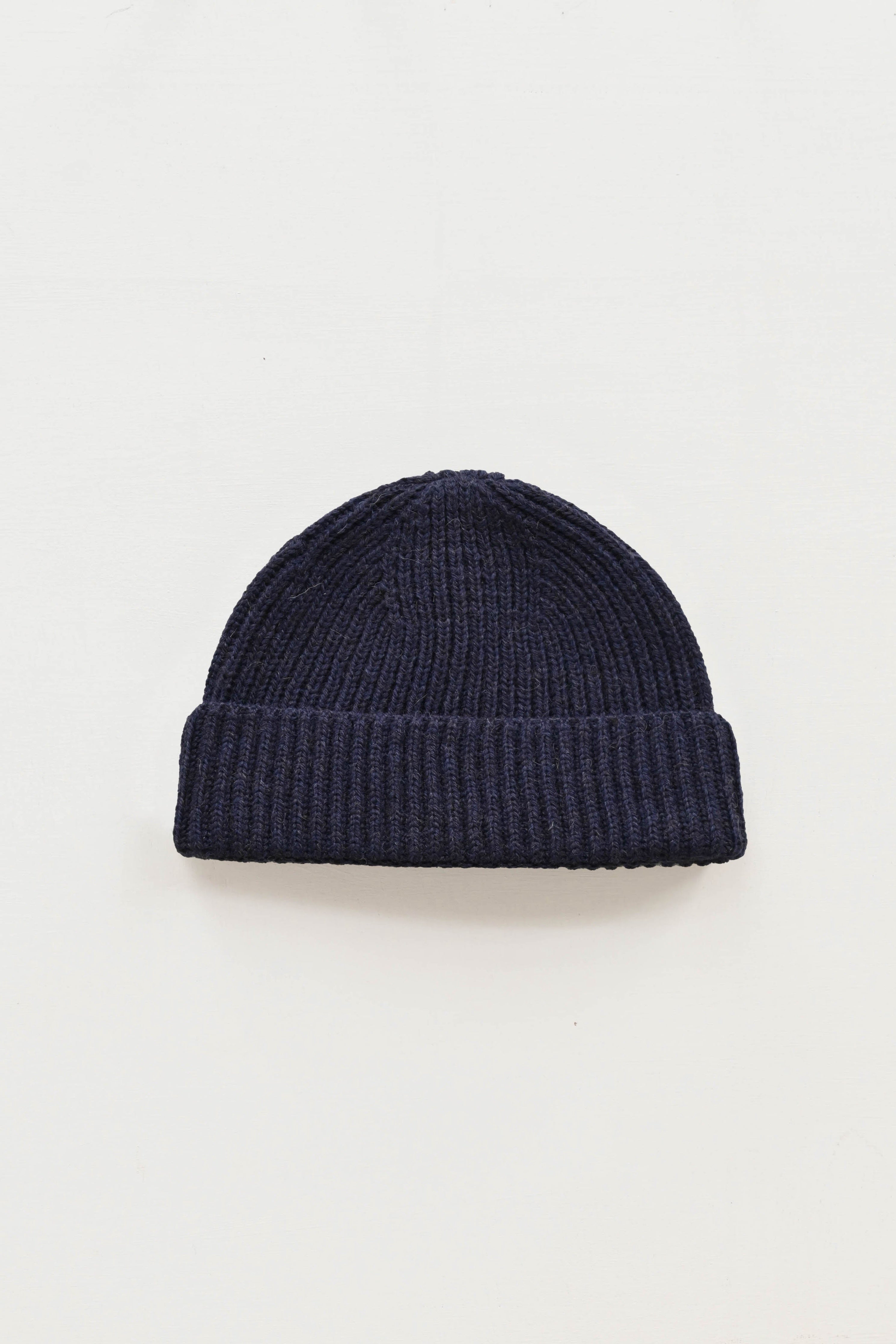British Wool Beanie in Navy