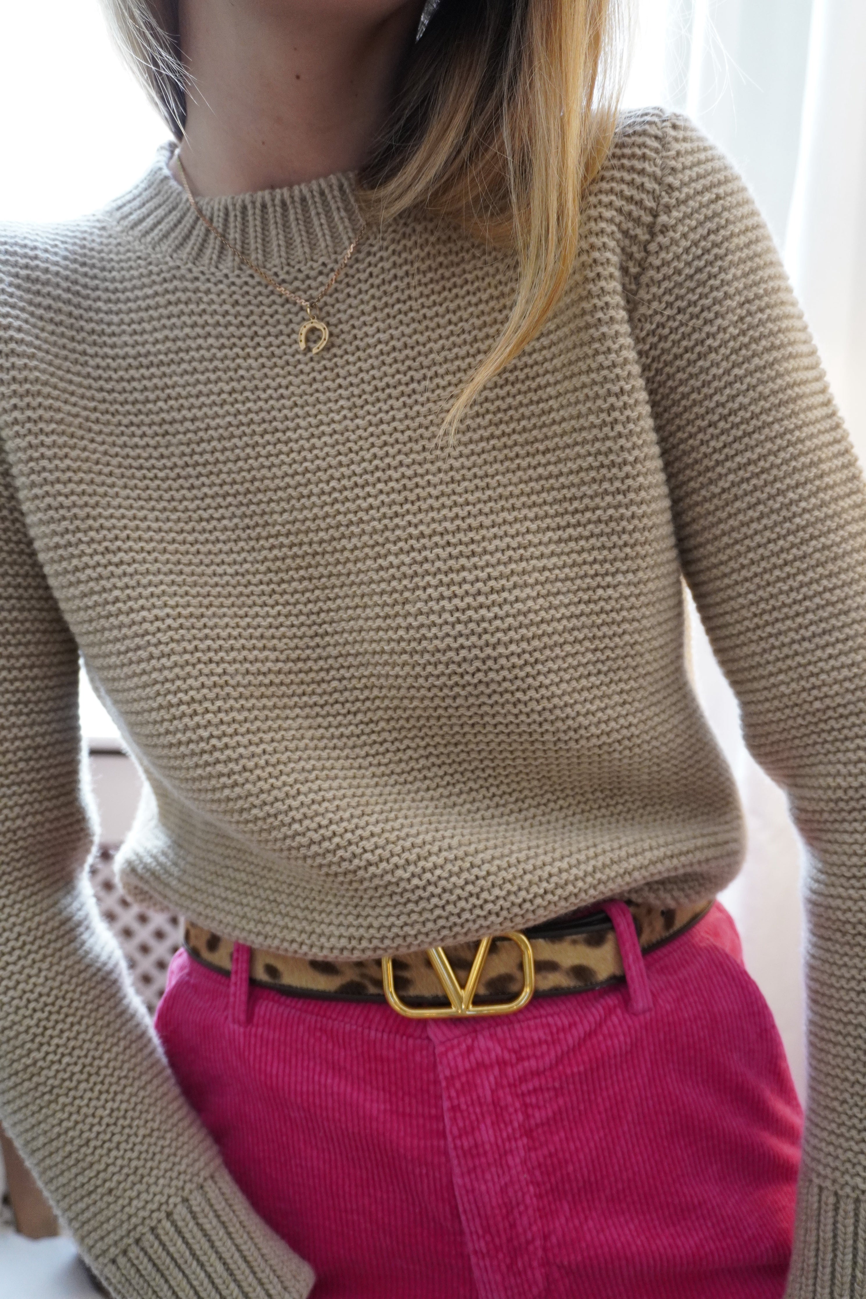 Purl Stitch Sweater - Biscuit Beige