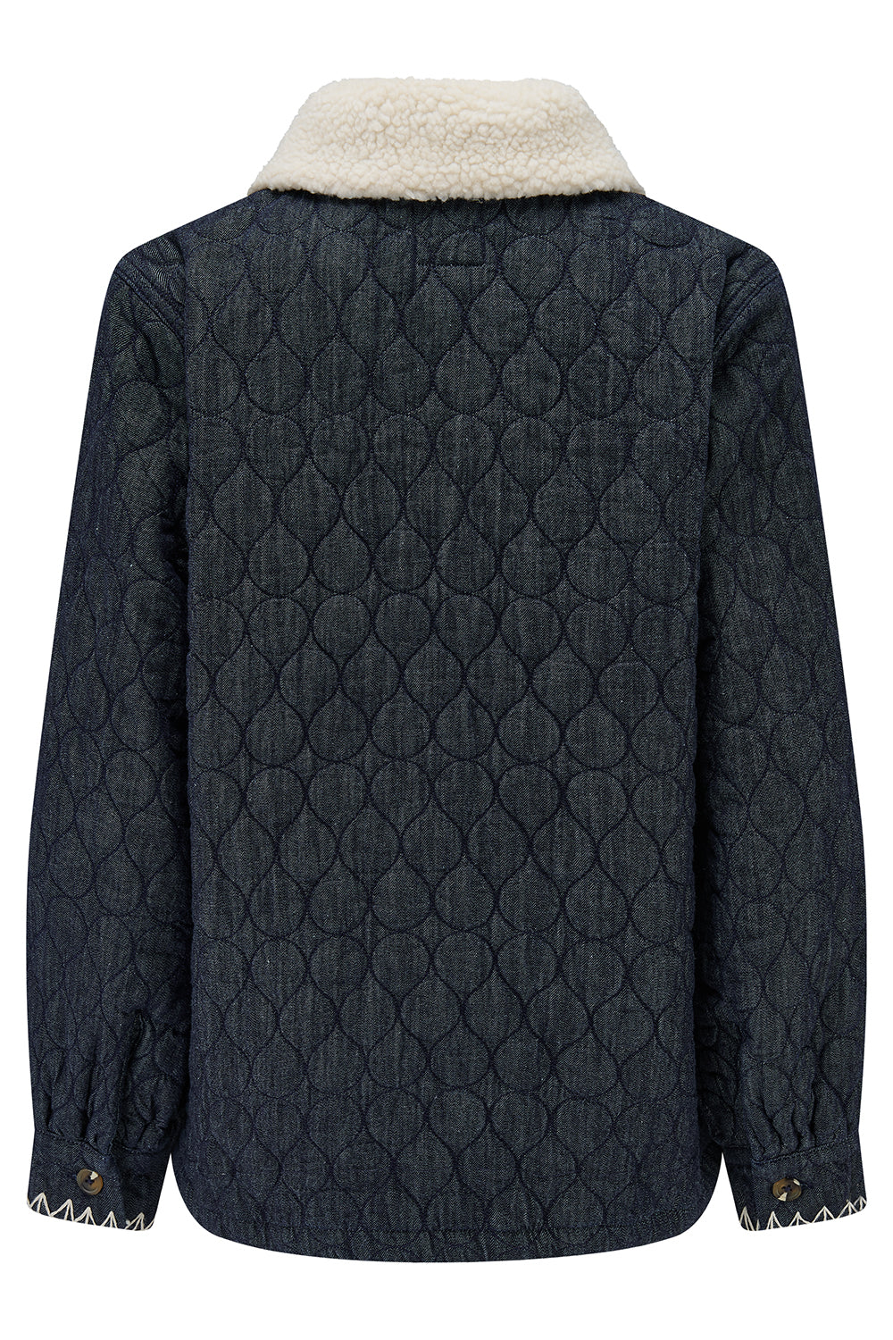 Frida Sherpa Collar Quilted Jacket in Nightfall