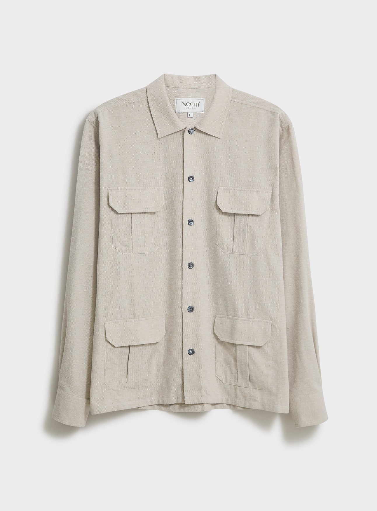 Recycled Italian Flannel Oatmeal Over-Shirt