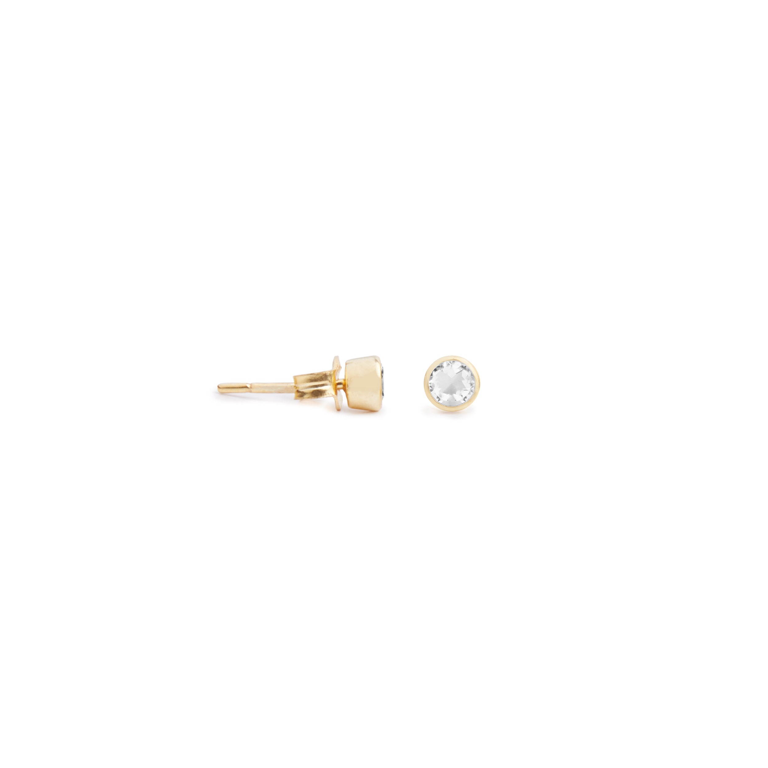 Acer Ear Stud in Gold with Zirconia