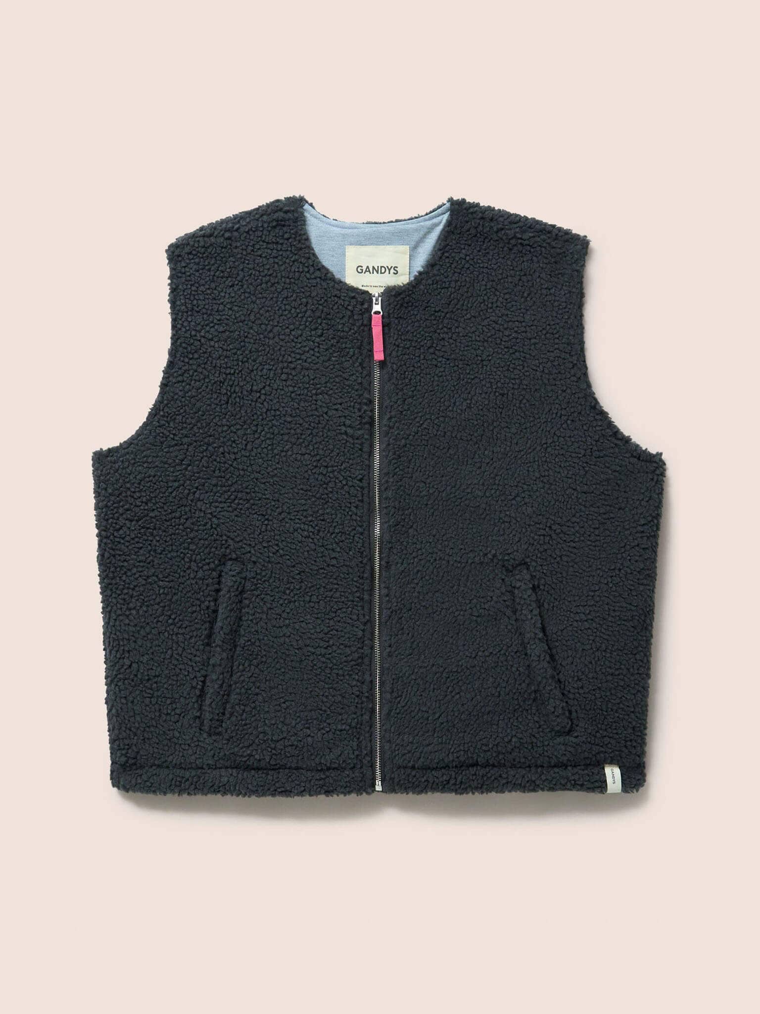 Harlem Recycled Fleece Gilet in Charcoal