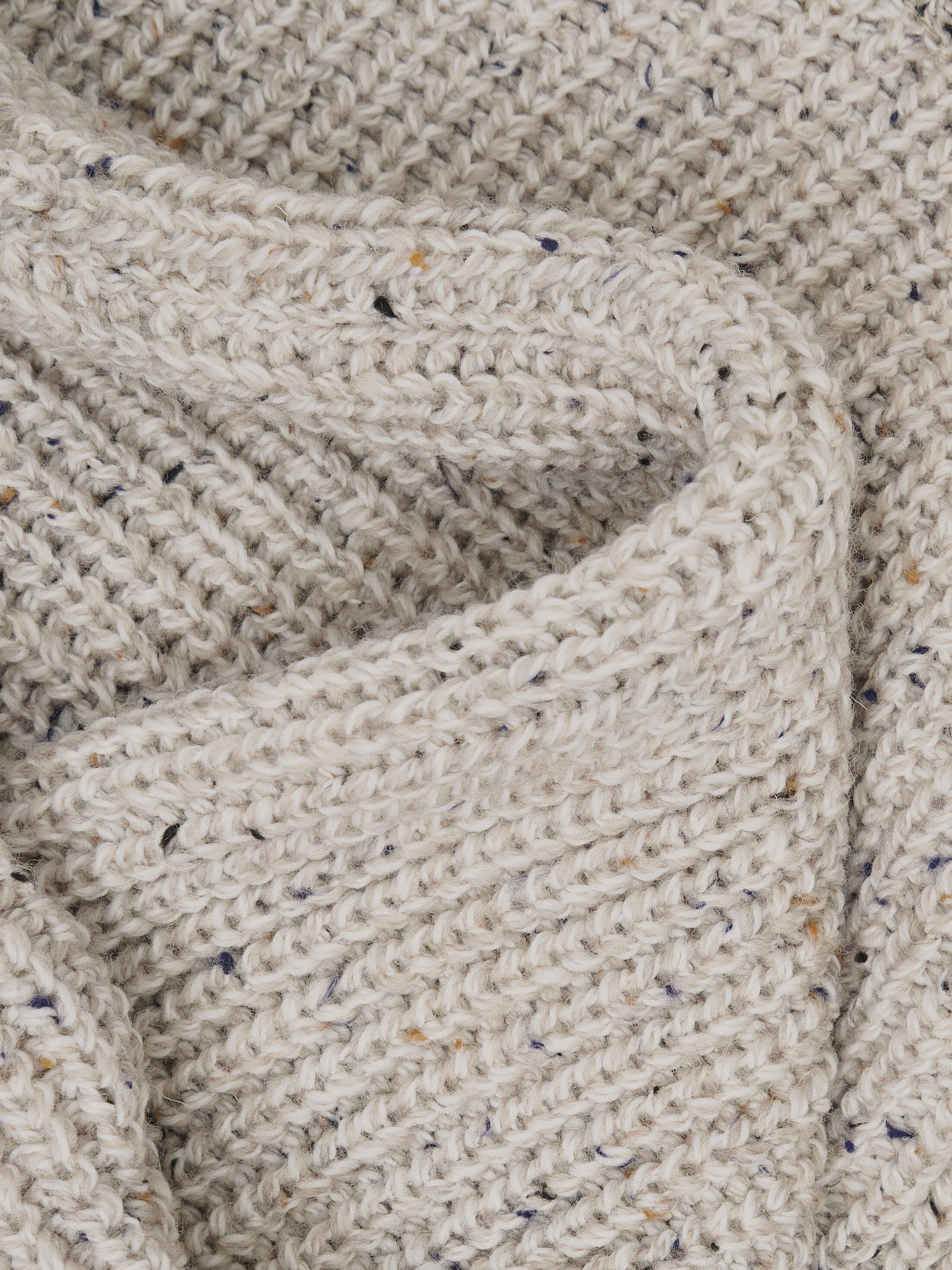 Highland Made in England Wool Fisherman Sweater in Natural