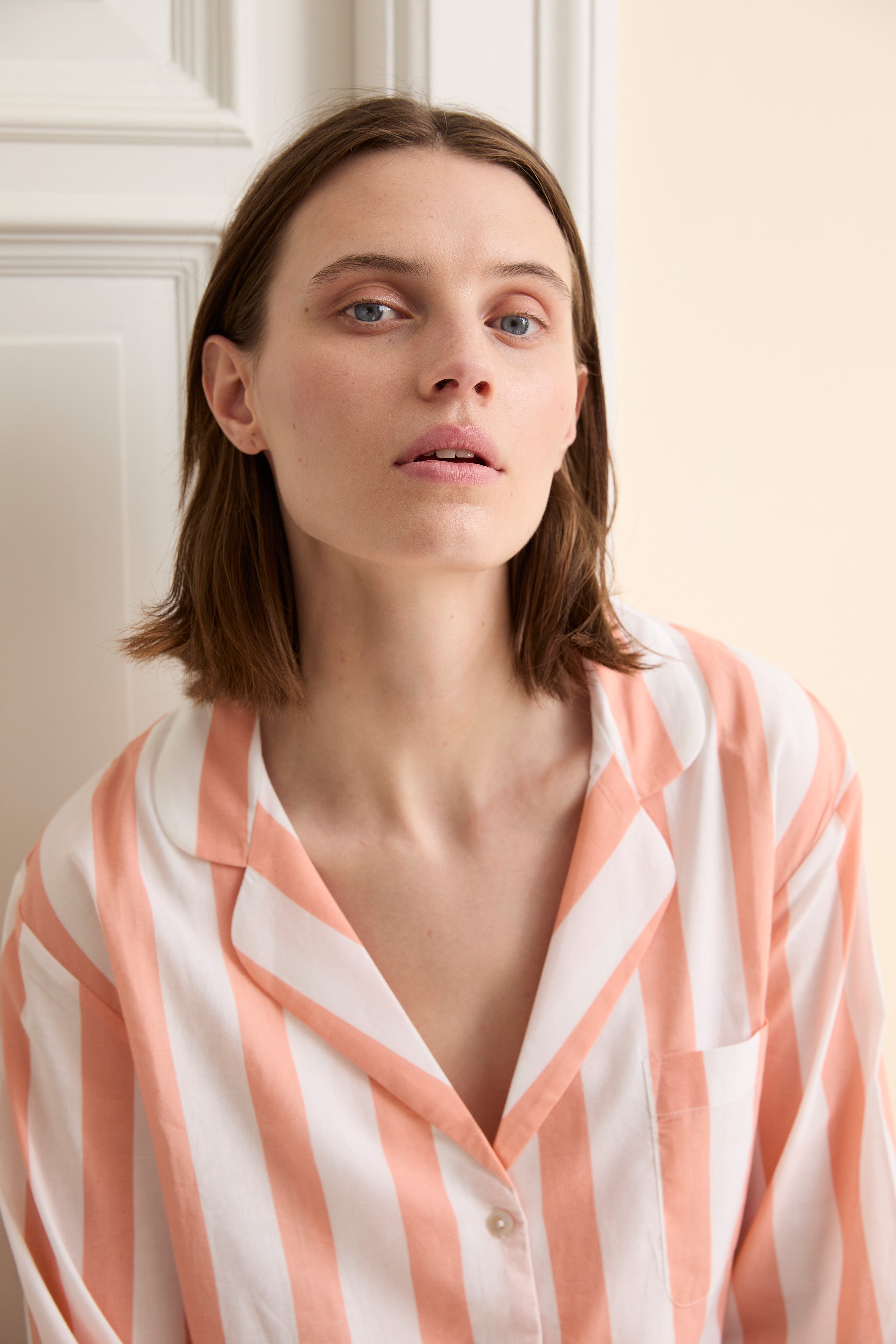 Classic Peach Stripe Pyjama Set