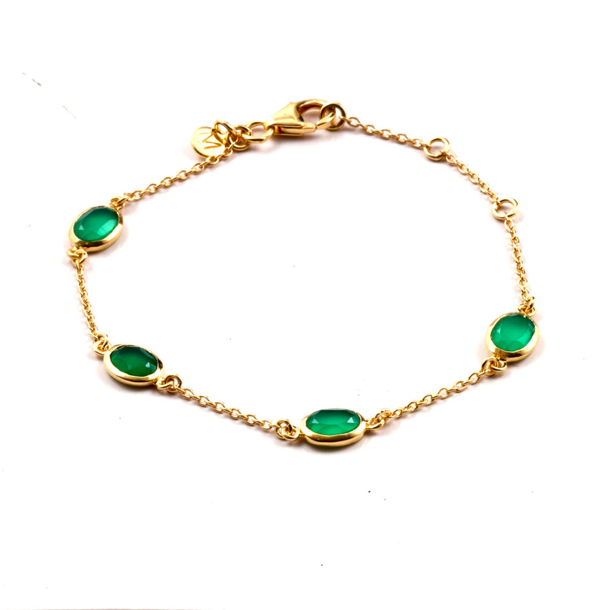 Marilyn Bracelet in Gold with Green Onyx