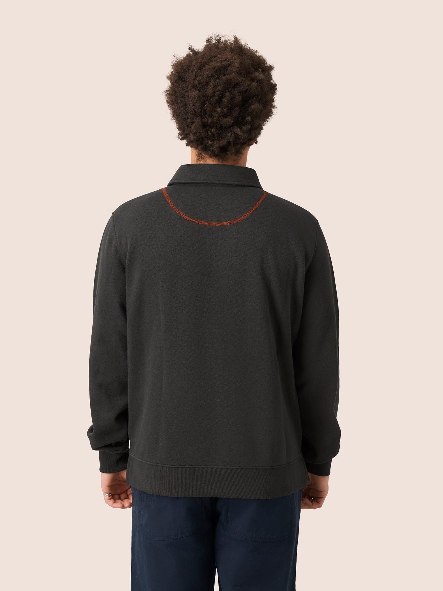 Java Organic Cotton 1/4 Zip Sweater in Charcoal