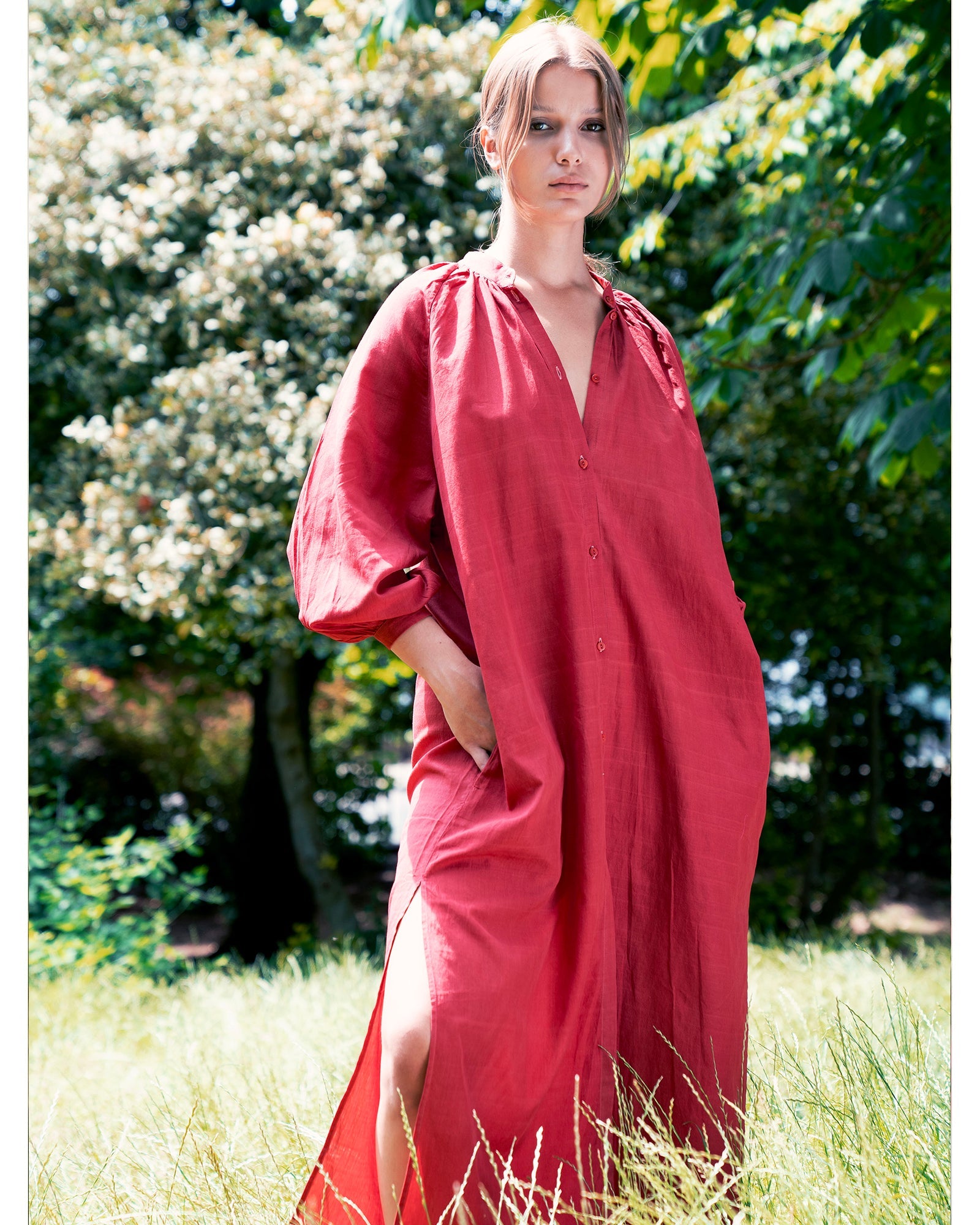 Gaia button up beach dress