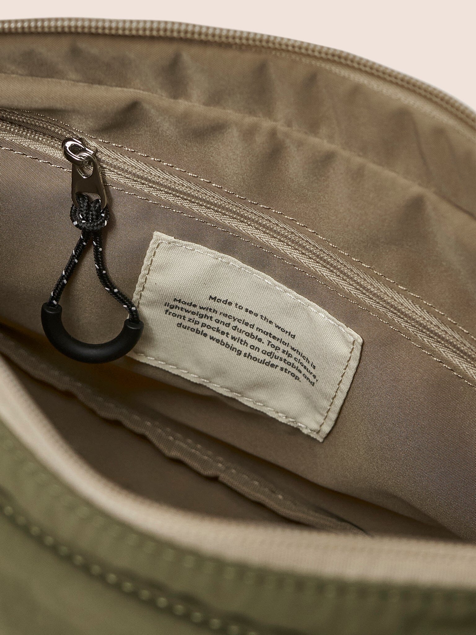 Ecuador Recycled Fabric Sling Bag Khaki