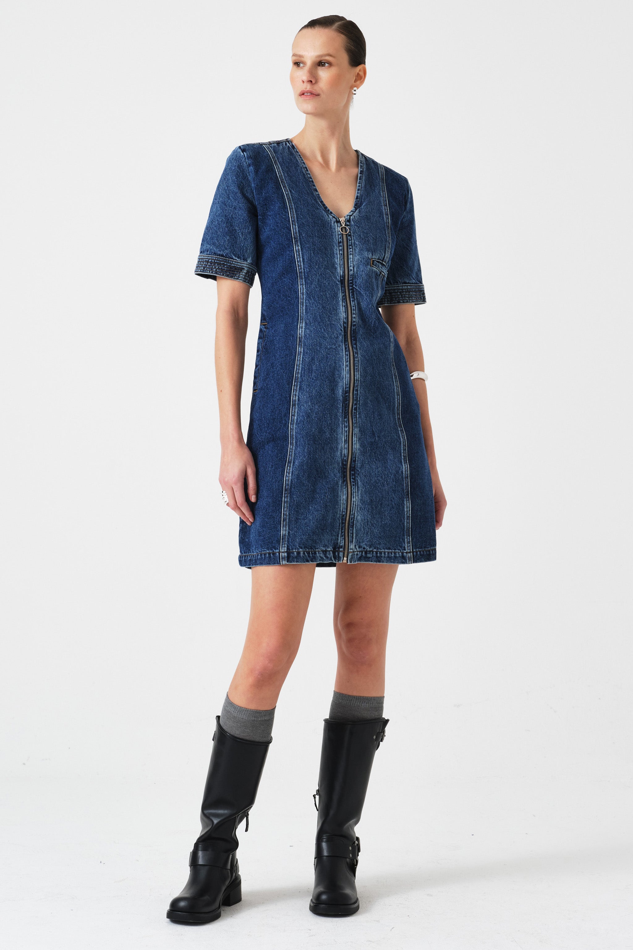Lea Mini Denim Dress in Phoenix