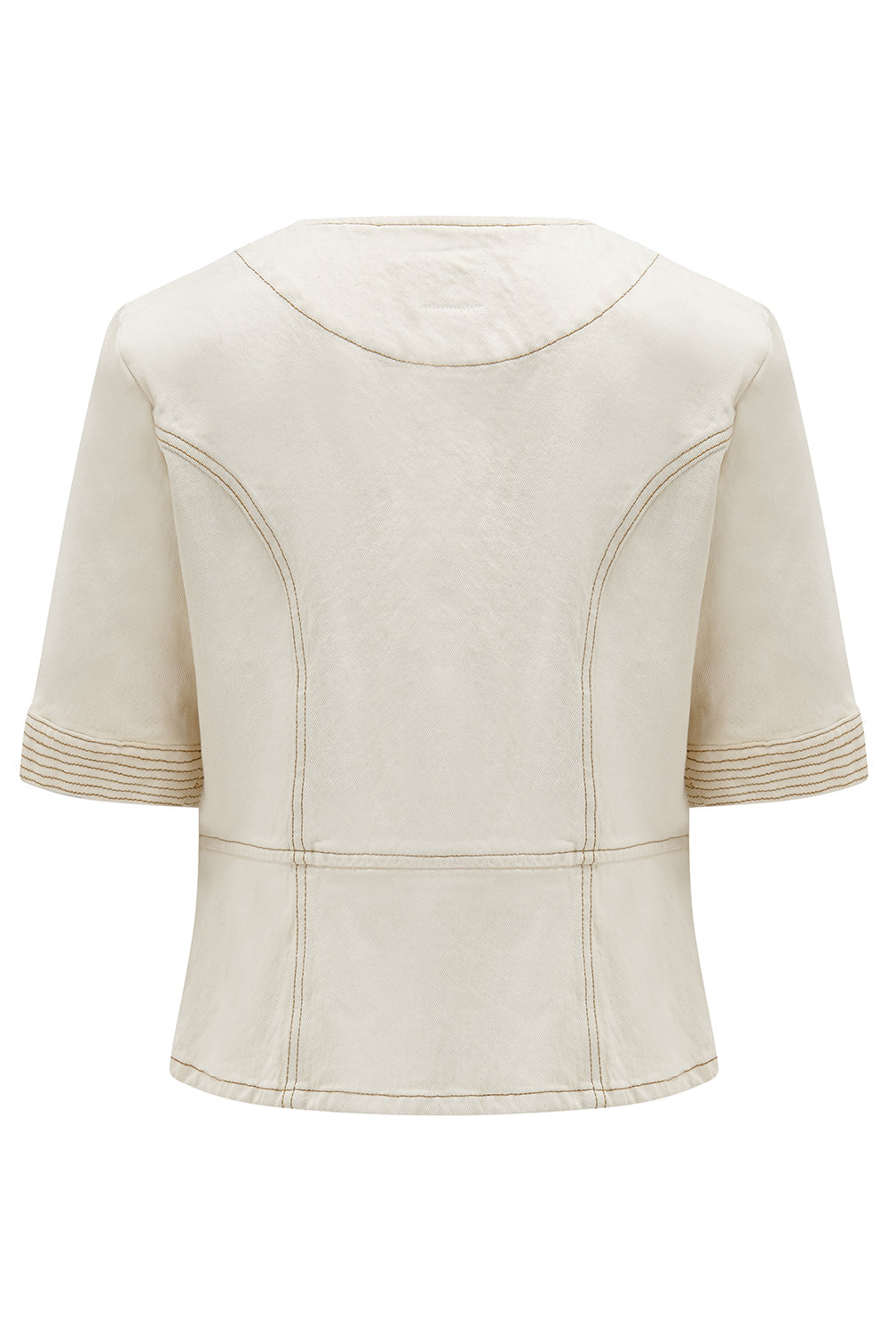 Lea Denim Top in Ecru