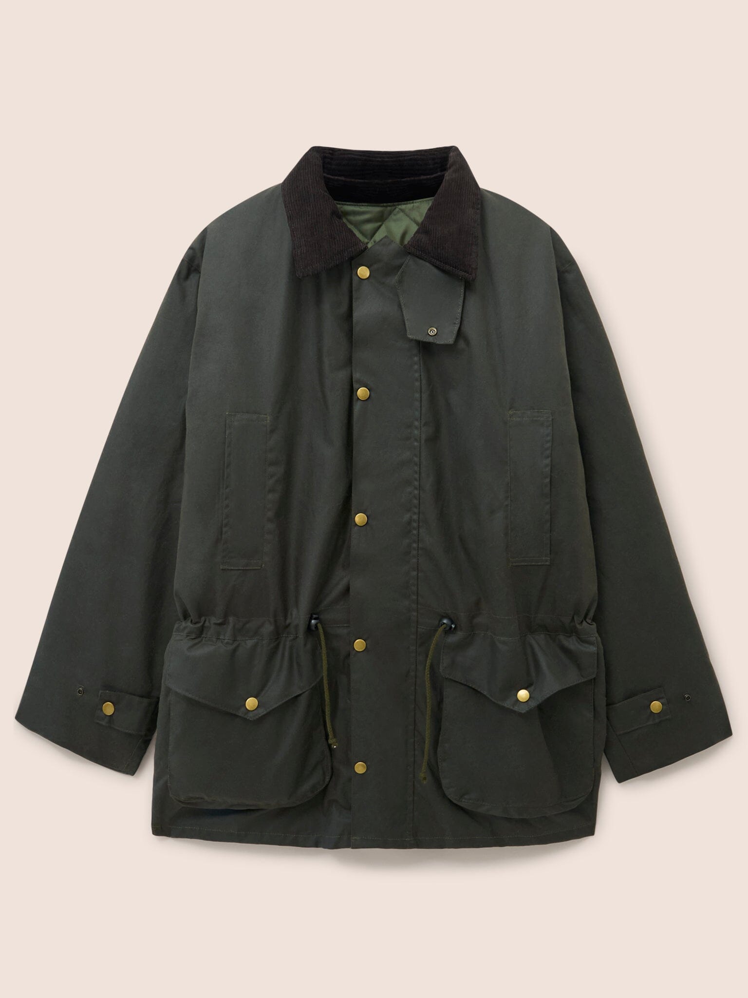 Leighton Waxed Cotton 4 in 1 Coat in Dark Olive