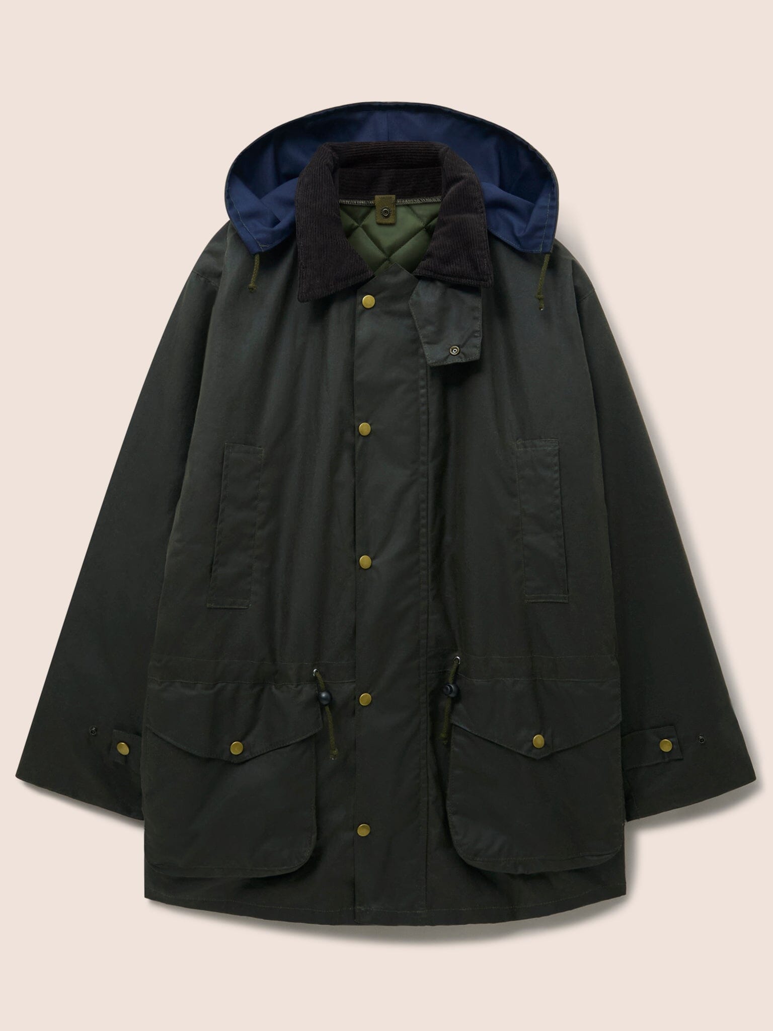 Leighton Waxed Cotton 4 in 1 Coat in Dark Olive