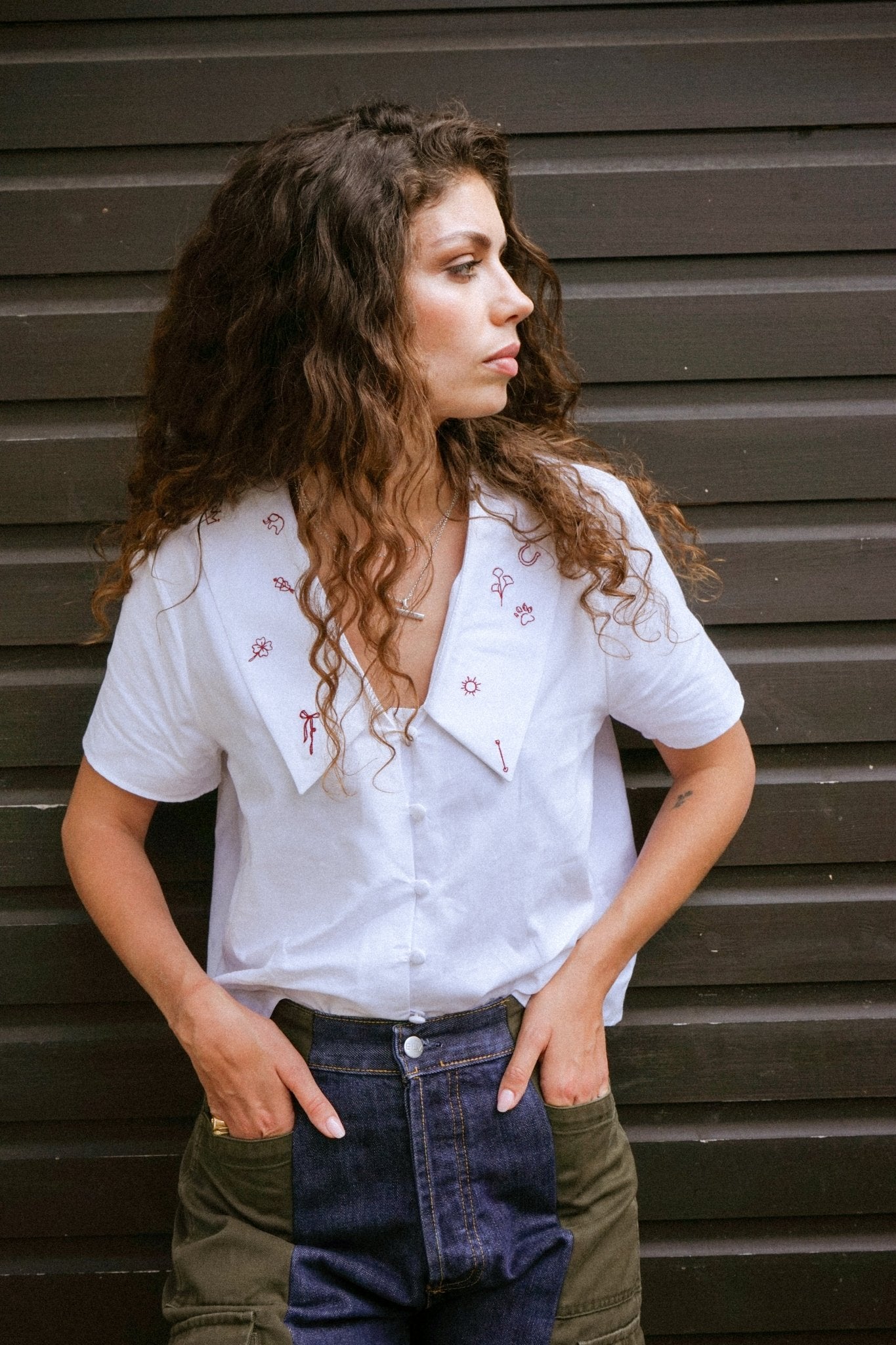Love Lucky Embroidered Top