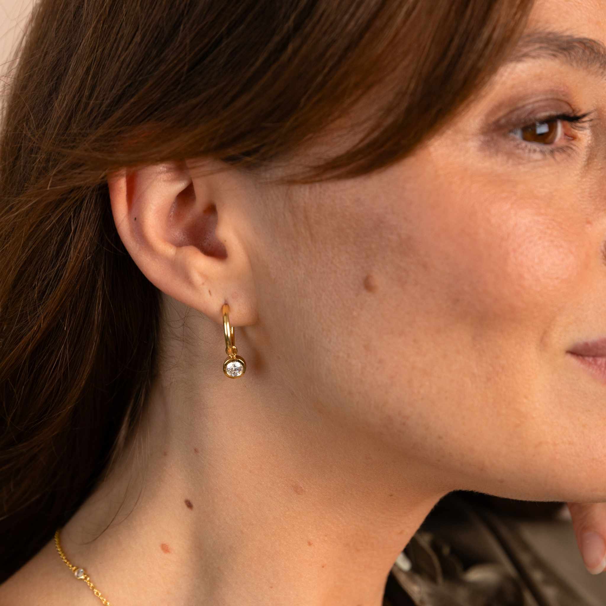 Manhattan Gold & Verona Cubic Zirconia Interchangeable Gemstone Drop Earrings