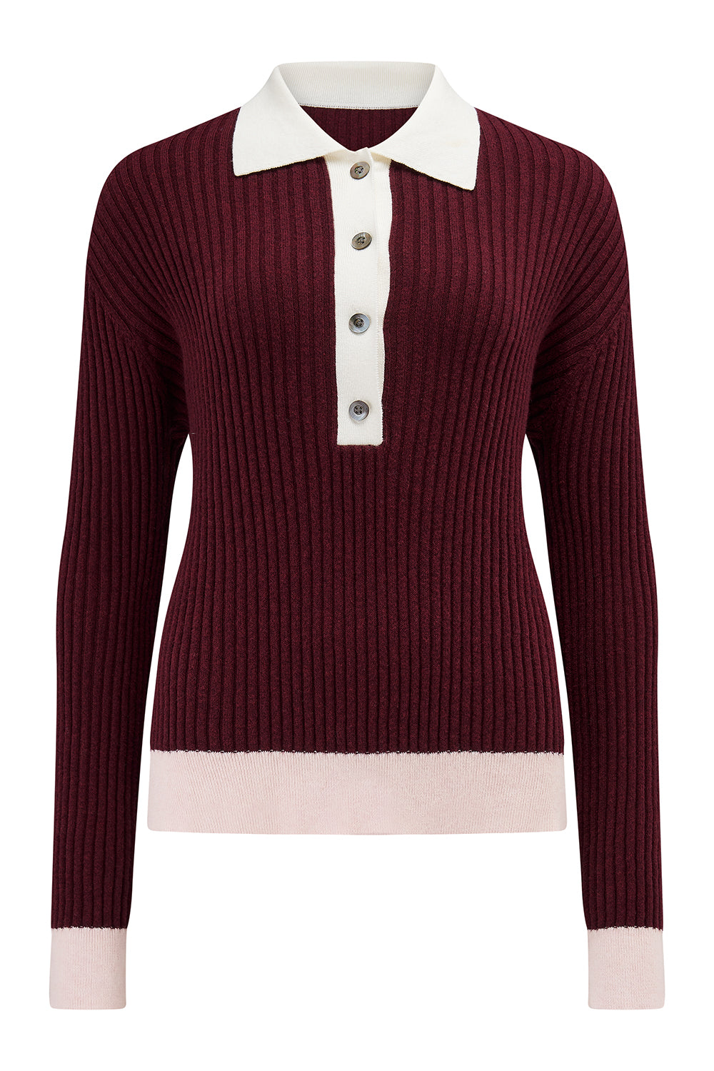 Maude Cashmere Polo in Mulberry