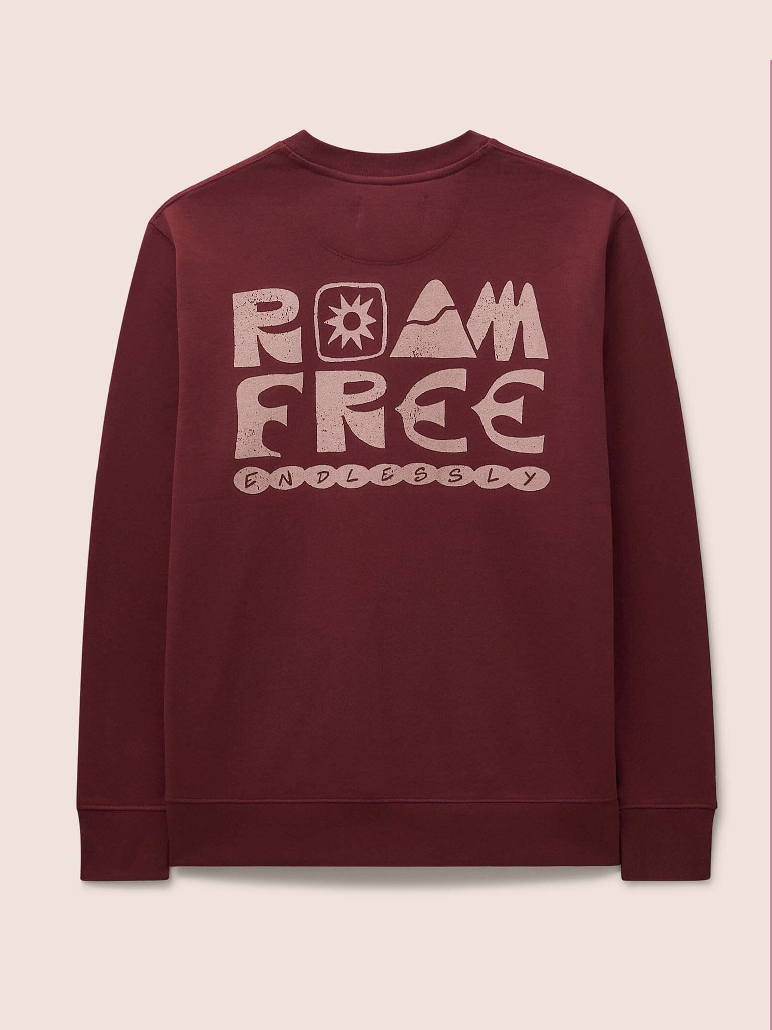 Milford Organic Cotton Roam Free Graphic Sweatshirt in Burgundy