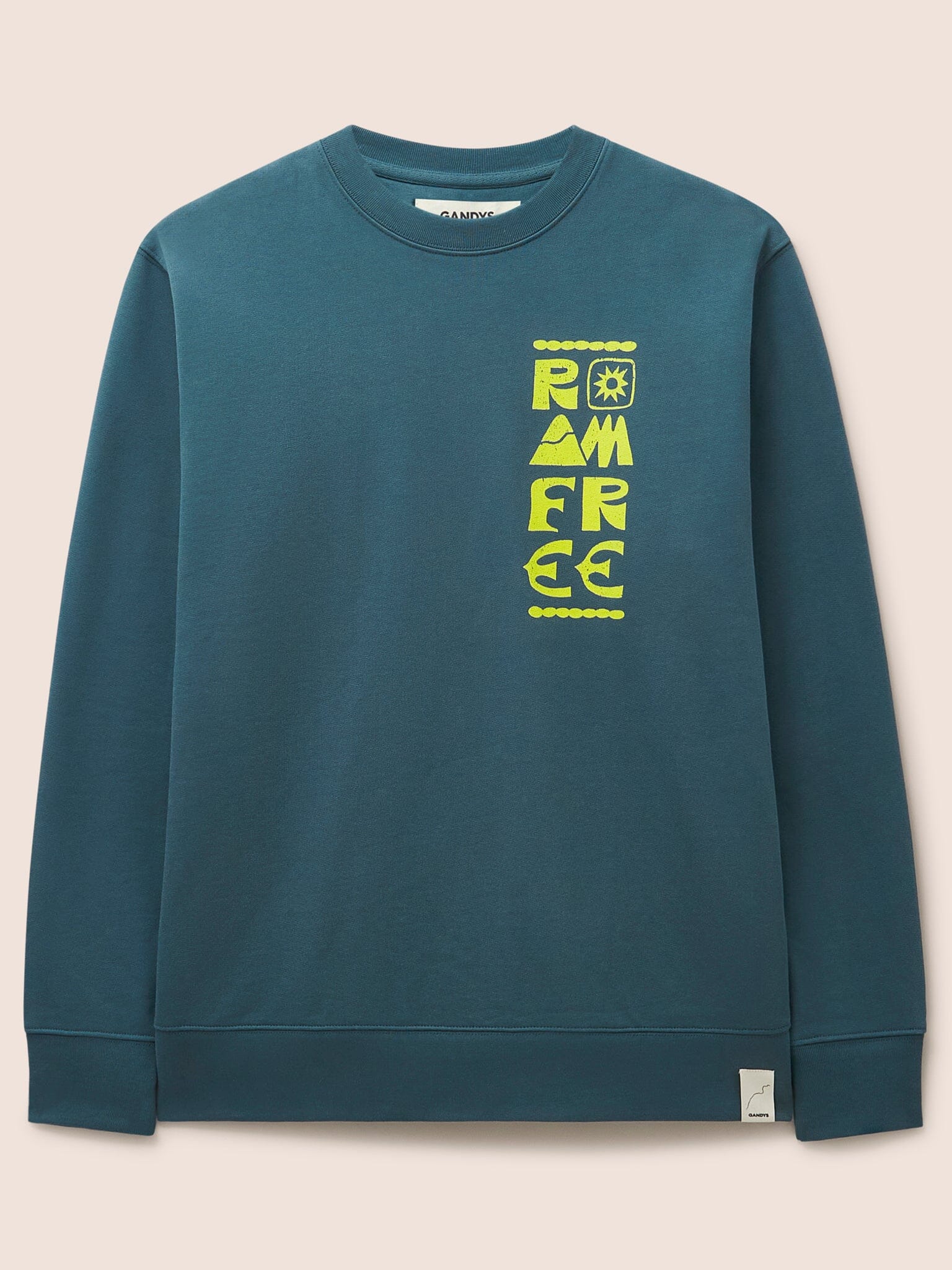 Milford Organic Cotton Roam Free Graphic Sweatshirt in Teal