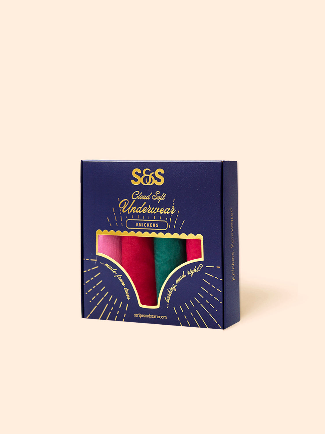 The Original Knicker Four Pack - Mistletoe Kisses Embroidery