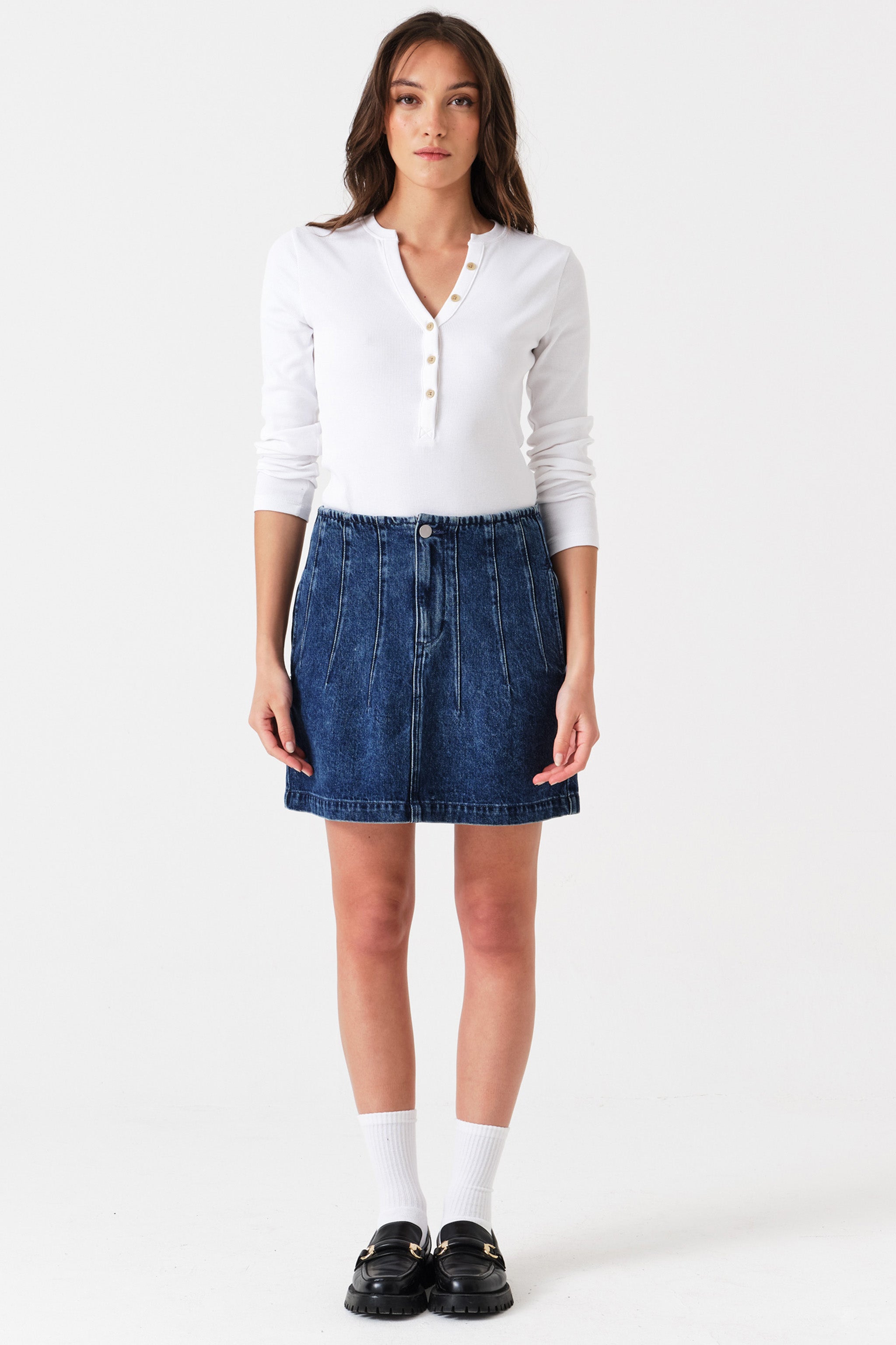 Noah Mini Denim Skirt in Phoenix