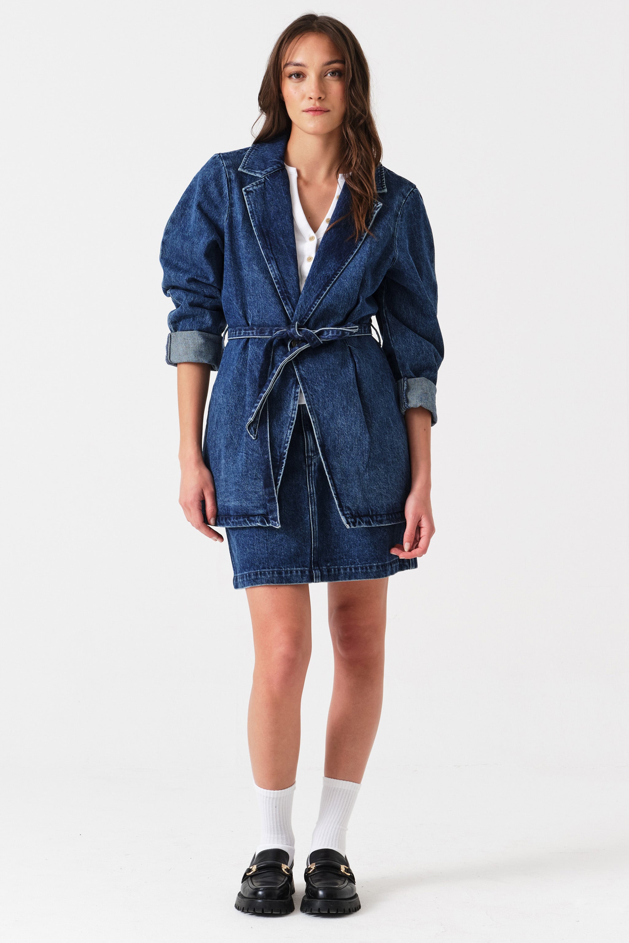 Noah Mini Denim Skirt in Phoenix