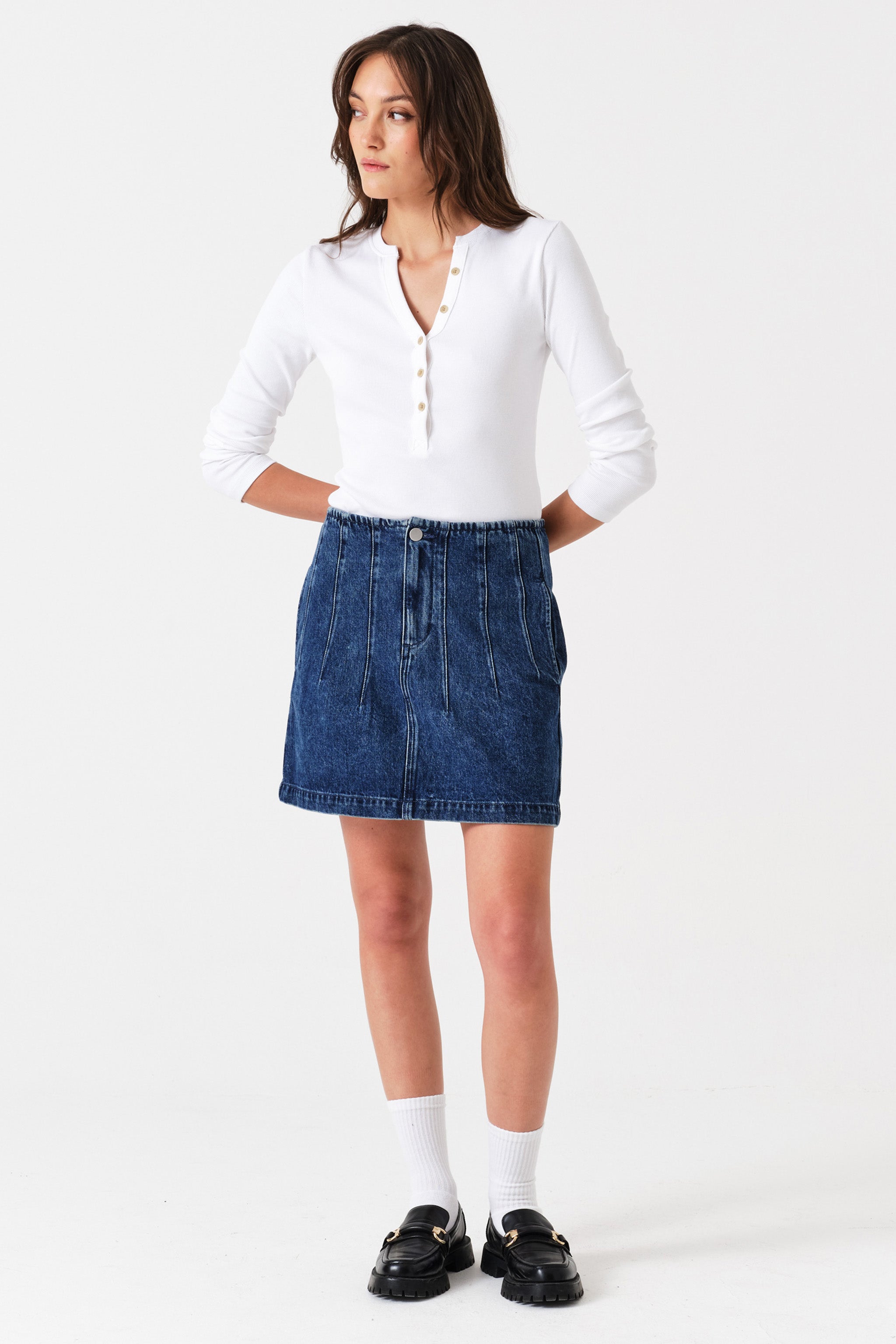 Noah Mini Denim Skirt in Phoenix