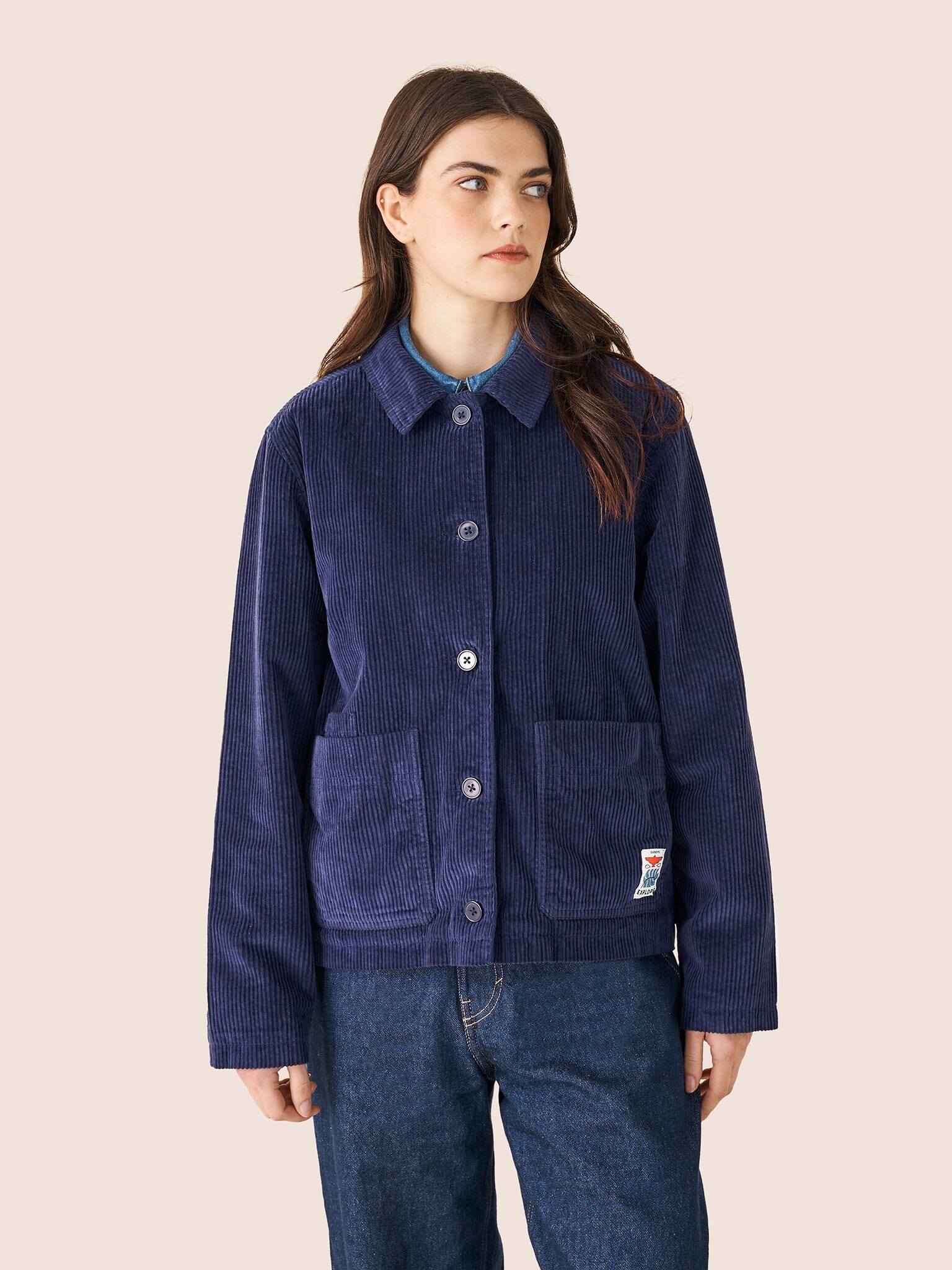 Nyhavn Cotton Corduroy Jacket in Navy