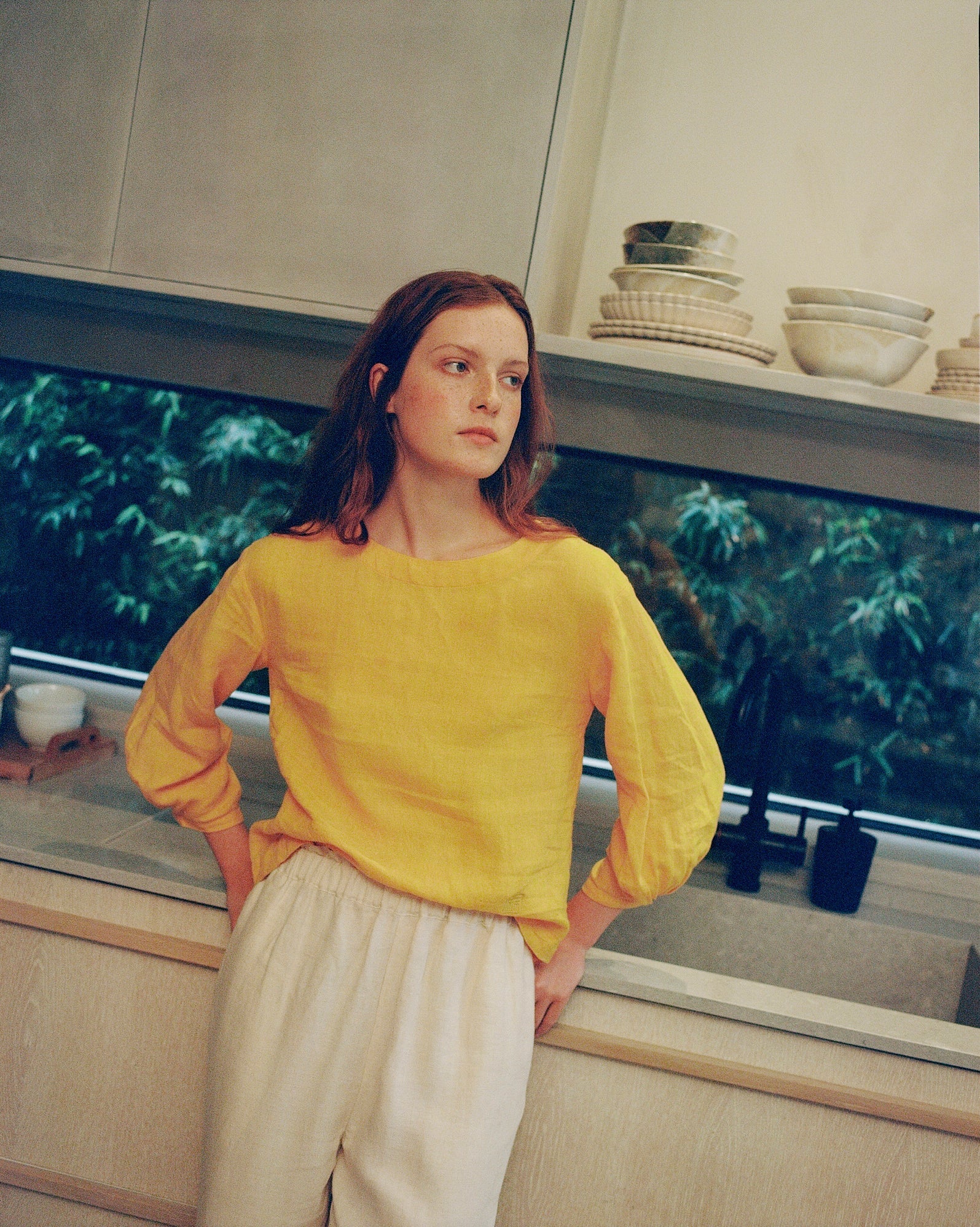 Roxane Linen Blouse - Marigold