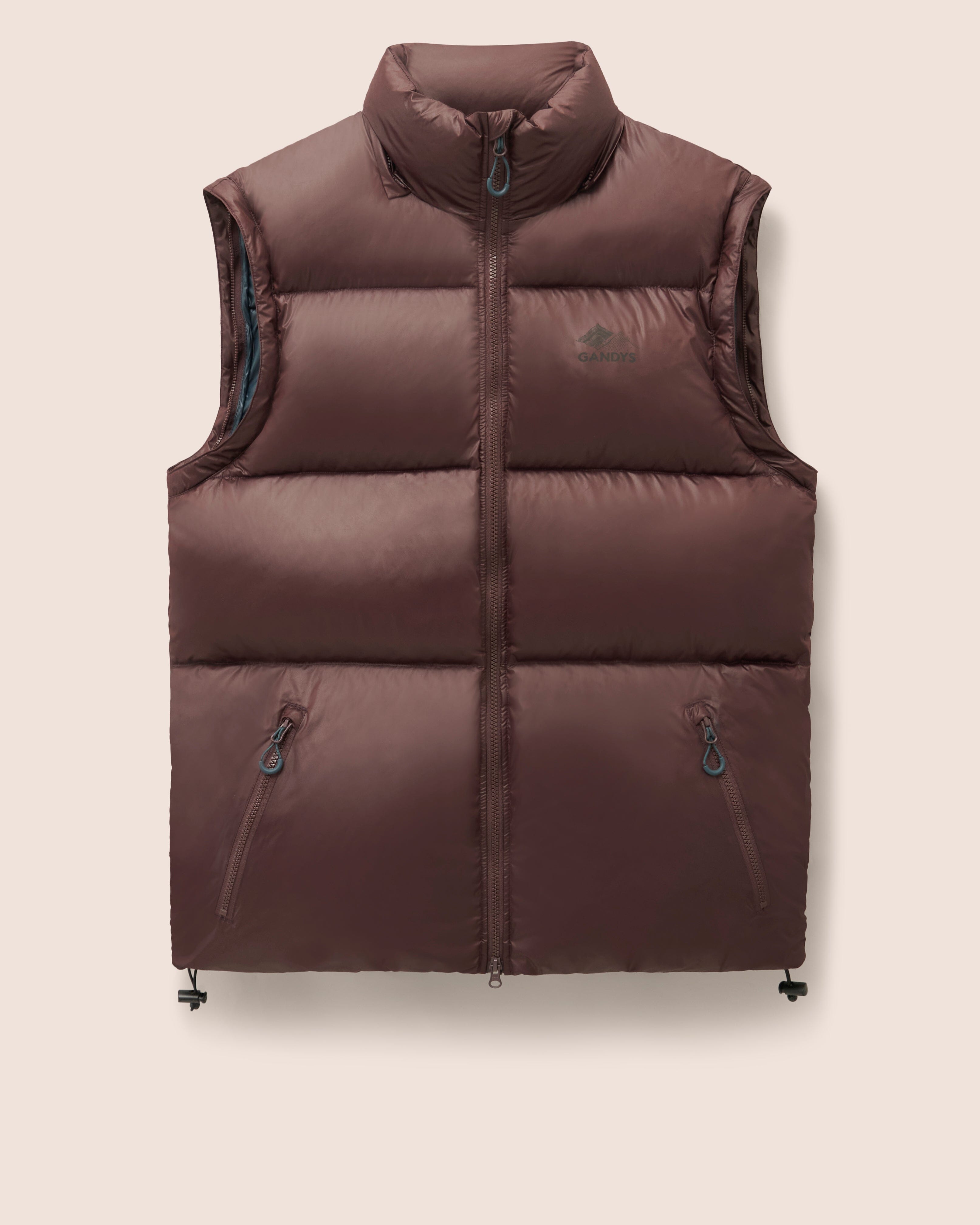 Orkney Multiway Detachable Sleeves Puffer Coat in Burgundy