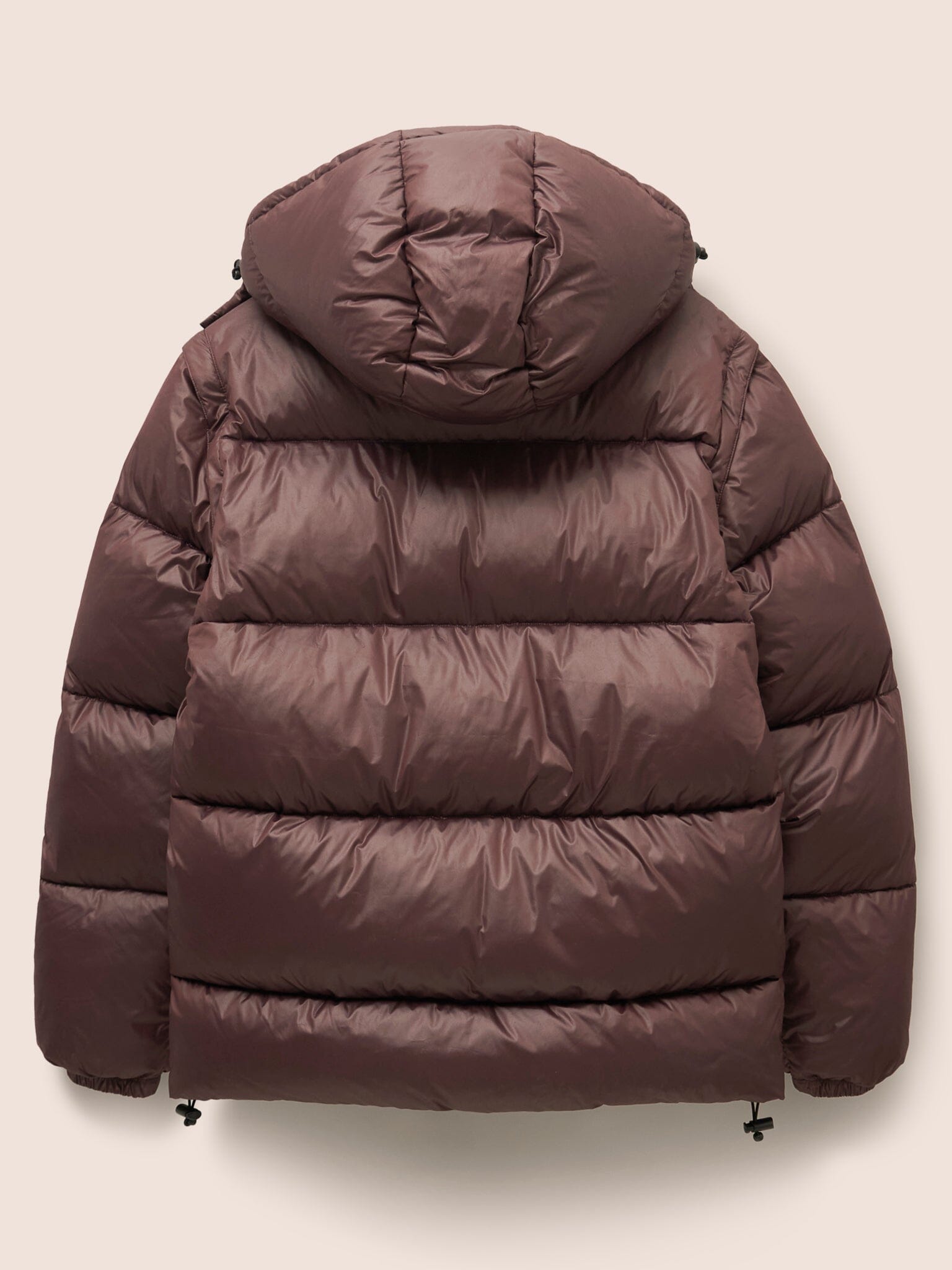 Orkney Multiway Detachable Sleeves Puffer Coat in Burgundy