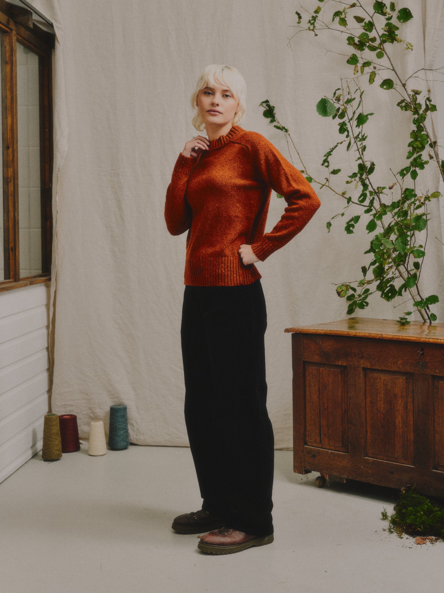 Donegal Merino Wool Sweater in Copper